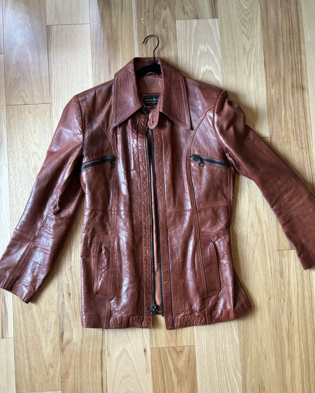 Vintage Orange vintage leather jacket Size US M / EU 48-50 / 2 - 1 Thumbnail