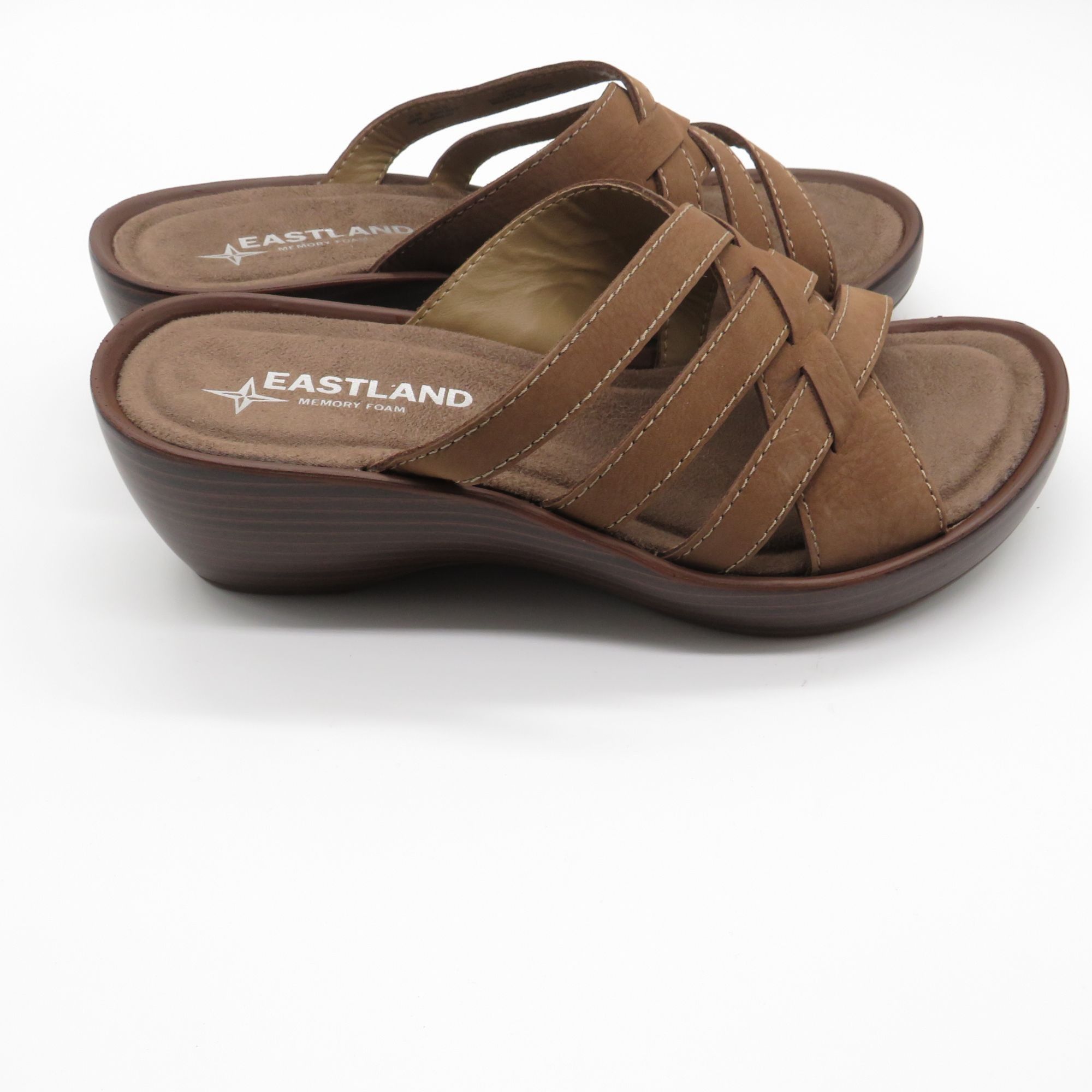 Eastland Eastland Women's Brown Poppy Wedge Sandals Slip-On Size 6 Me Size US 6 / IT 36 - 4 Thumbnail