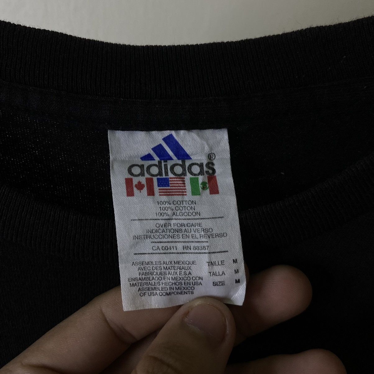 Adidas Vintage 1990s Adidas OG Logo Tee Size US L / EU 52-54 / 3 - 3 Thumbnail