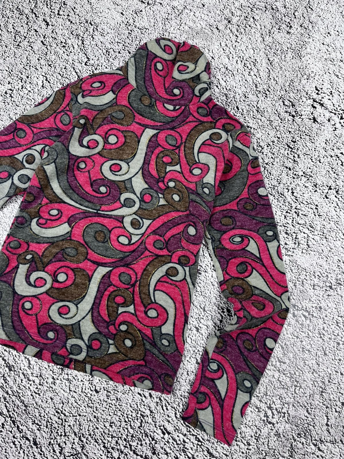 Japanese Brand Vintage Y2K Abstract Turtleneck Longsleeve Top size S Size S / US 4 / IT 40 - 3 Thumbnail