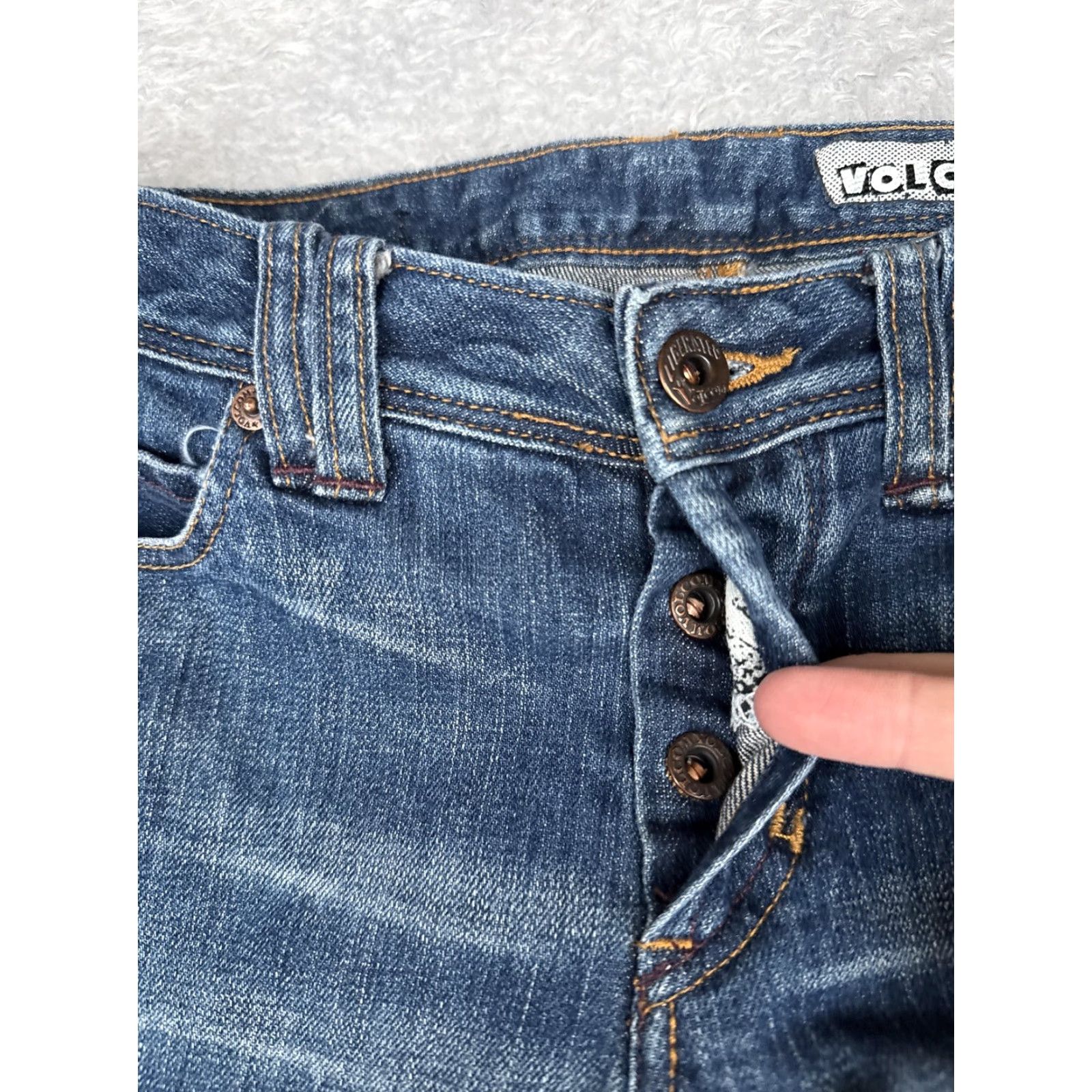 Volcom Volcom Jeans Women 28x32 Blue Misster Bootcut Denim Stretch Button Fly Jeans Women Size 28" / US 6 / IT 42 - 5 Thumbnail