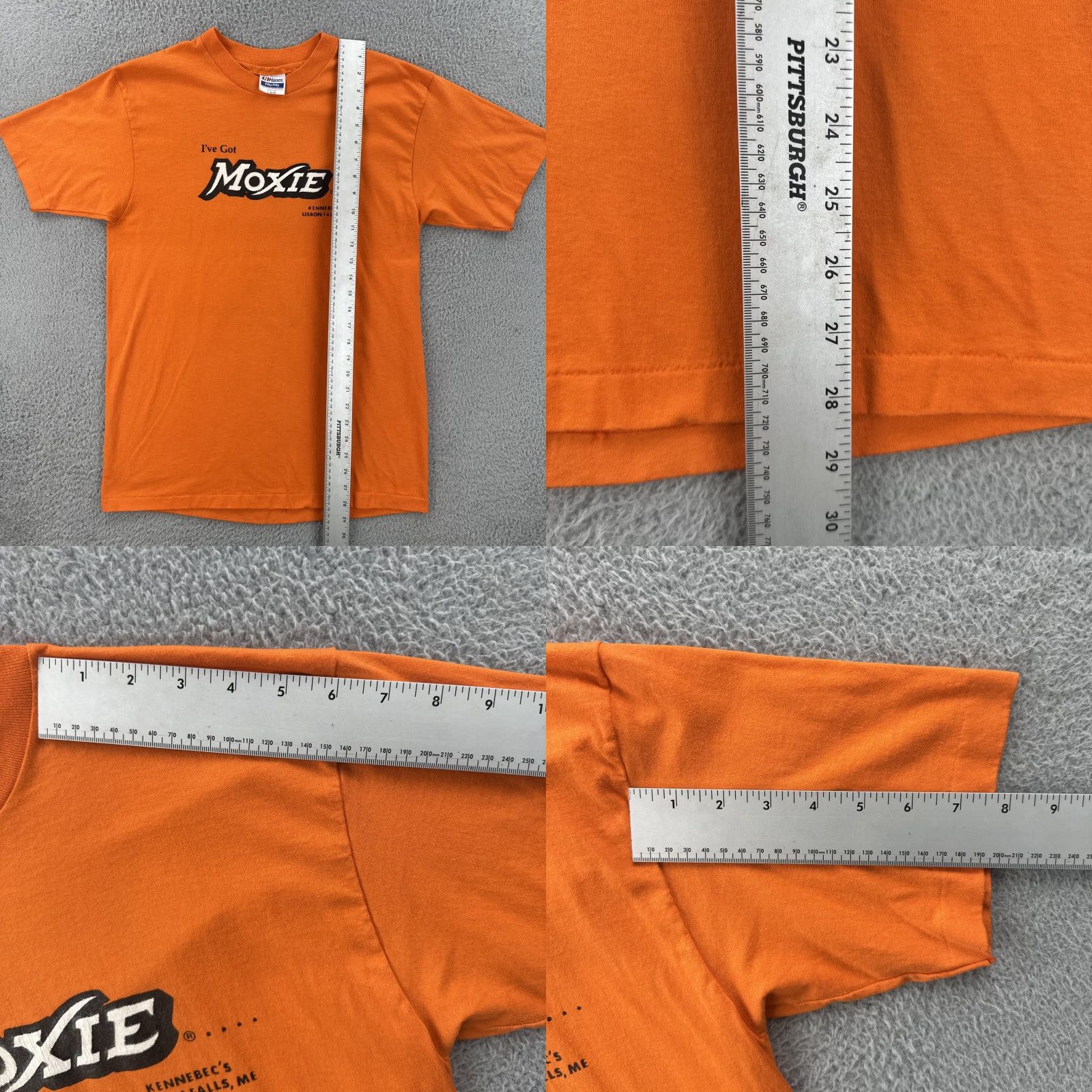 Hanes VTG Hanes Fifty-Fifty Mens L Orange Crew Neck Short Sleeve T-Shirt USA Made 80s Shirt MN Boys Men Womens Size US L / EU 52-54 / 3 - 9 Thumbnail