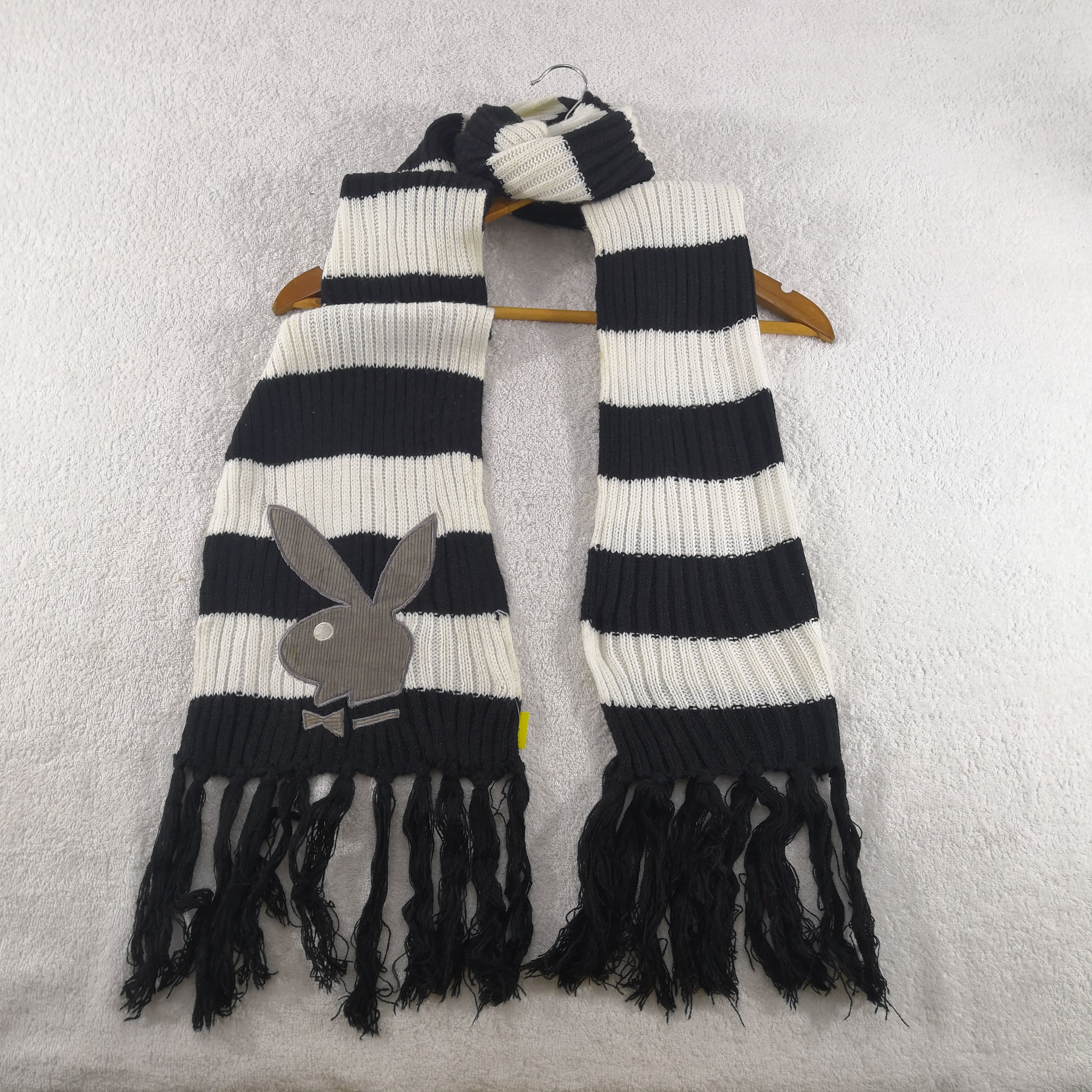 Other × Playboy × Vintage Vintage Playboy Scarf Wool Knit Fringe Winter Scarves. Size ONE SIZE - 2 Thumbnail