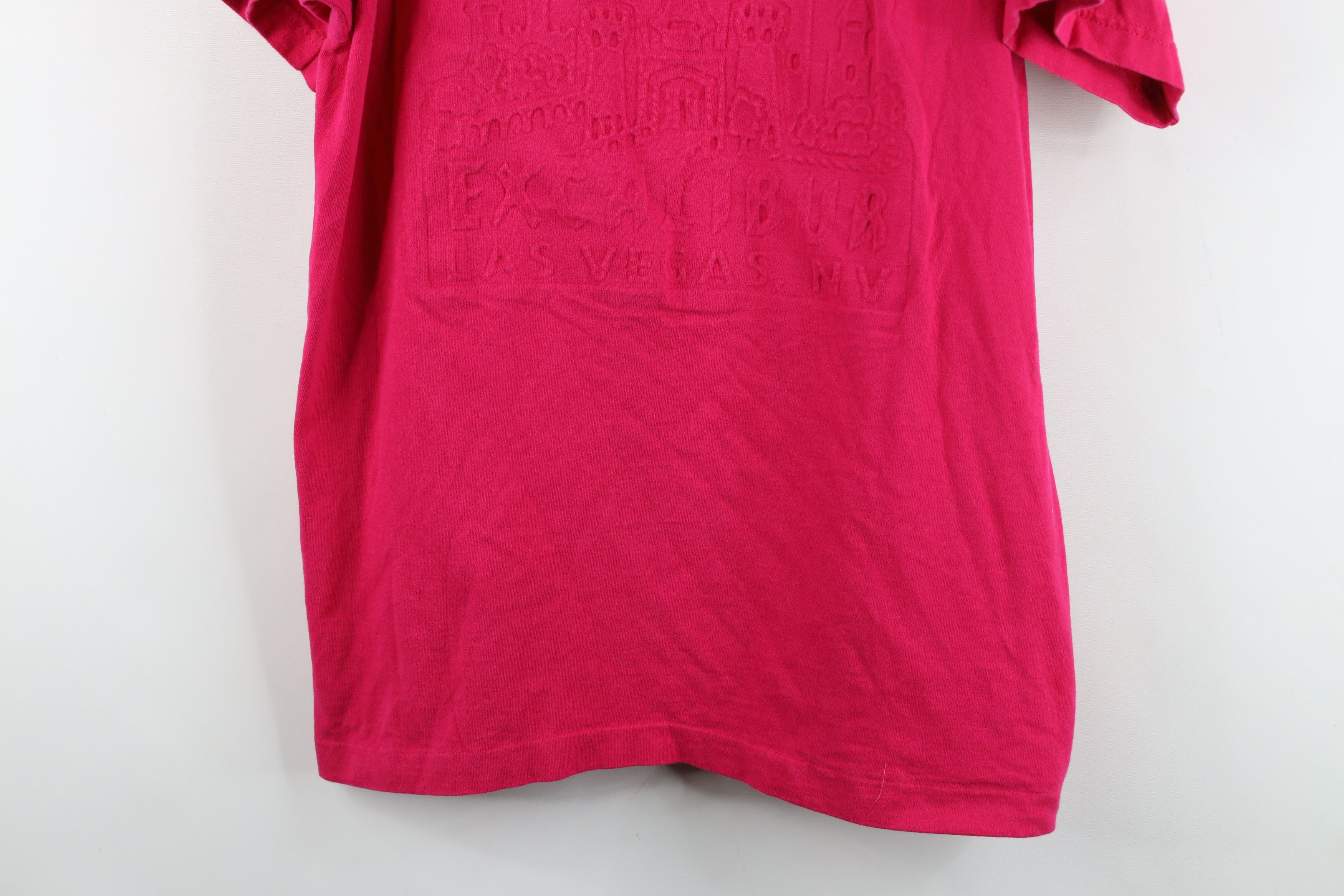 Vintage Vintage 90s Excalibur Las Vegas Casino T-Shirt Pink USA Size L / US 10 / IT 46 - 3 Thumbnail