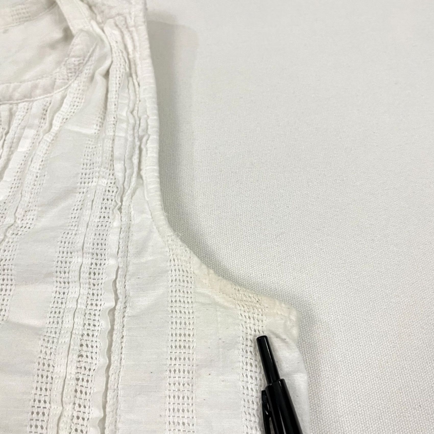 Faherty Faherty Isha Eyelet Dress Womens M White Organic Cotton Gauze Mini Pockets Boho Size M / US 6-8 / IT 42-44 - 7 Thumbnail