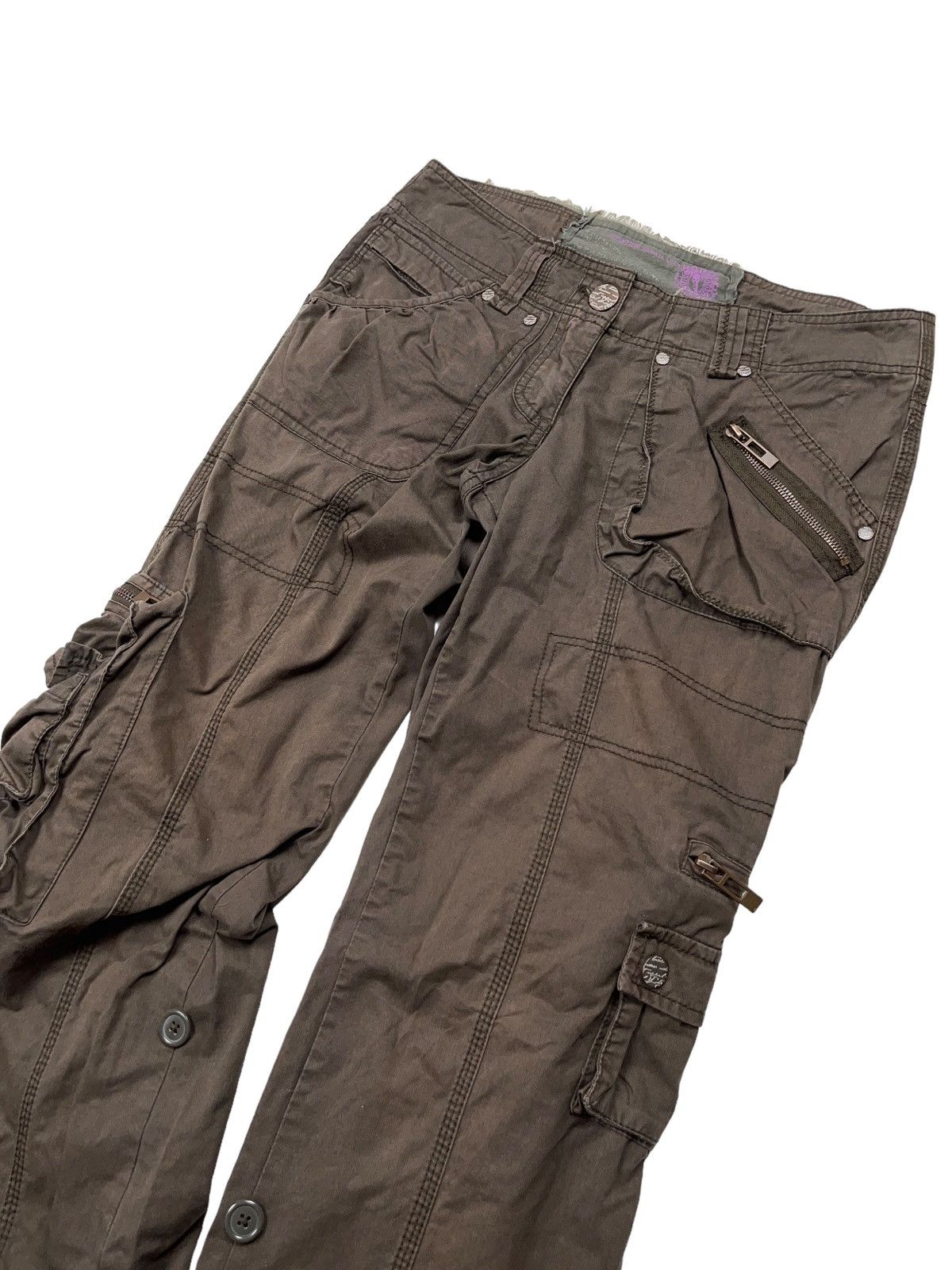 Japanese Brand Vintage y2k Brown Cargo Pants 3d Pockets Japanese Size 26" / US 2 / IT 38 - 5 Thumbnail