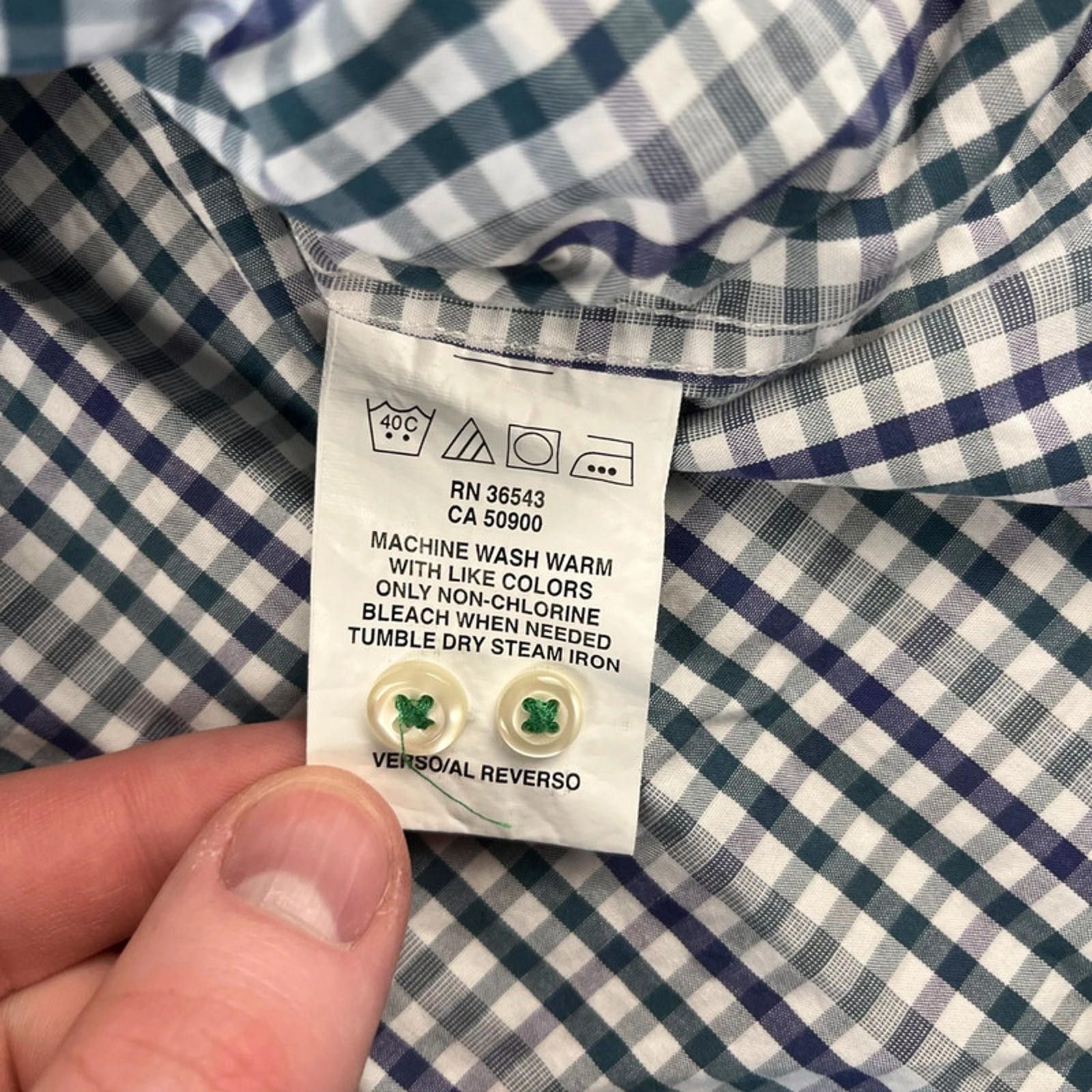 Tommy Hilfiger Tommy Hilfiger Checkered L Shirt 100% Cotton White Blue Turq Size US L / EU 52-54 / 3 - 7 Thumbnail