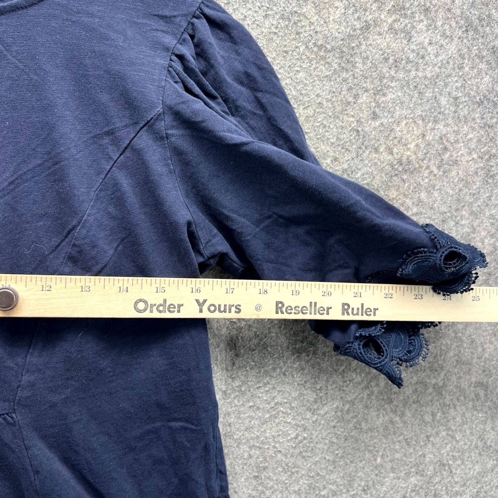 Boden Boden Blouse Womens US 6 Navy Blue Cotton Eyelet Lace Trim Boho Peasant Top Shirt Short Sleeve Pullover Regular Women 6 Blue Lace Peasant Womens Size M / US 6-8 / IT 42-44 - 7 Thumbnail