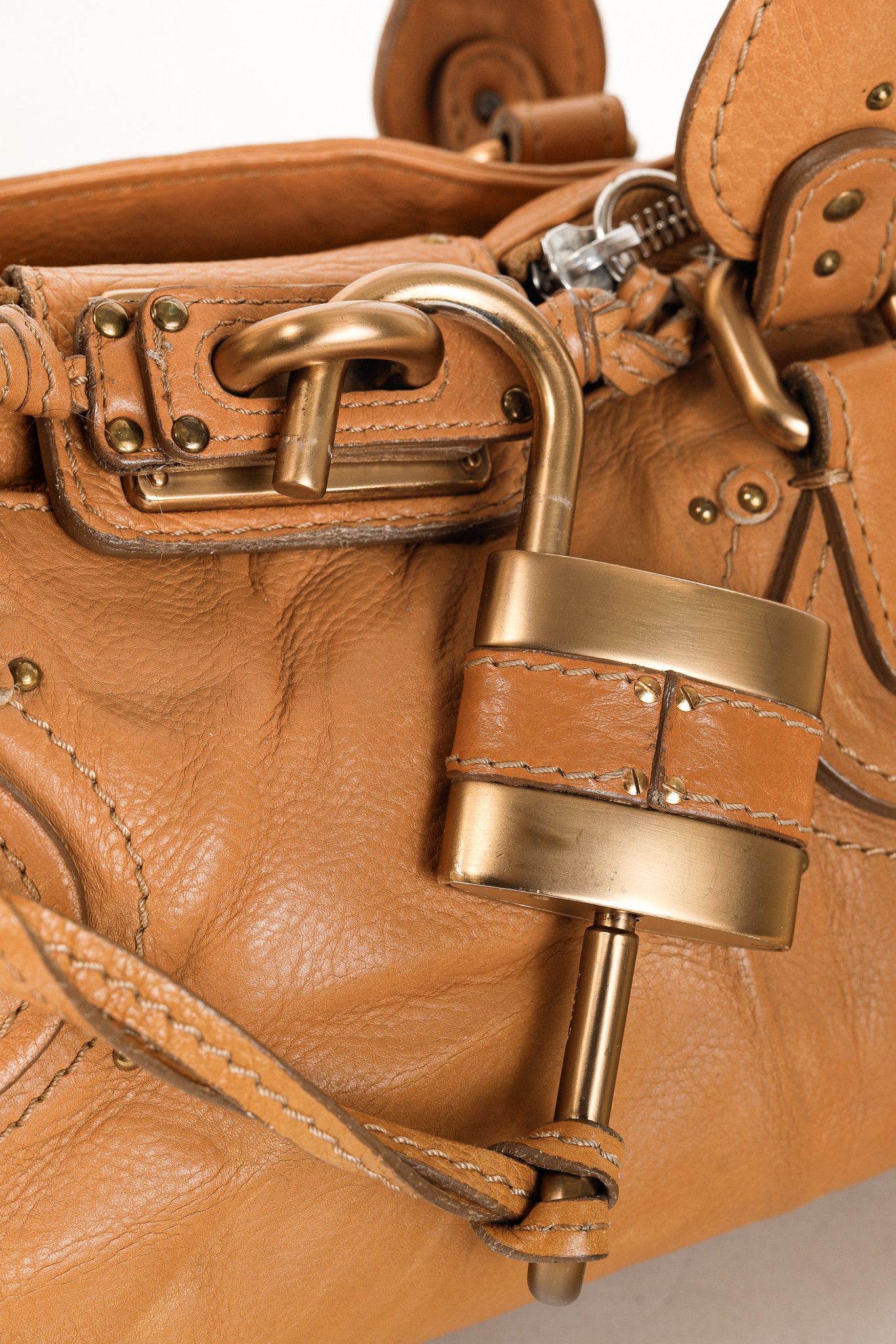 Chloe Chloe Paddington Giant Padlock Caramel Leather Bag Size ONE SIZE - 10 Thumbnail