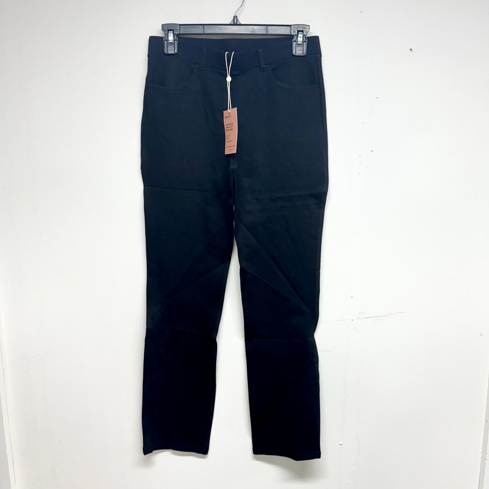Quince Quince Black Ultra-Stretch Ponte Pants Straight Leg S NWT Size 26" / US 2 / IT 38 - 2 Thumbnail