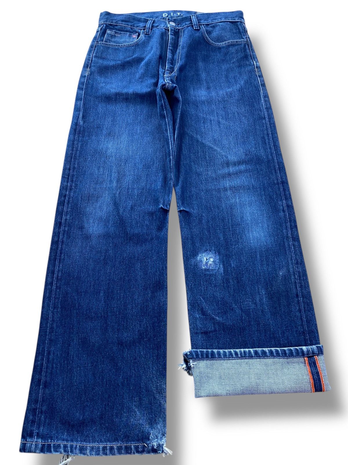 Diesel X Selvedge Distressed Blue Wash Straight Leg Jeans