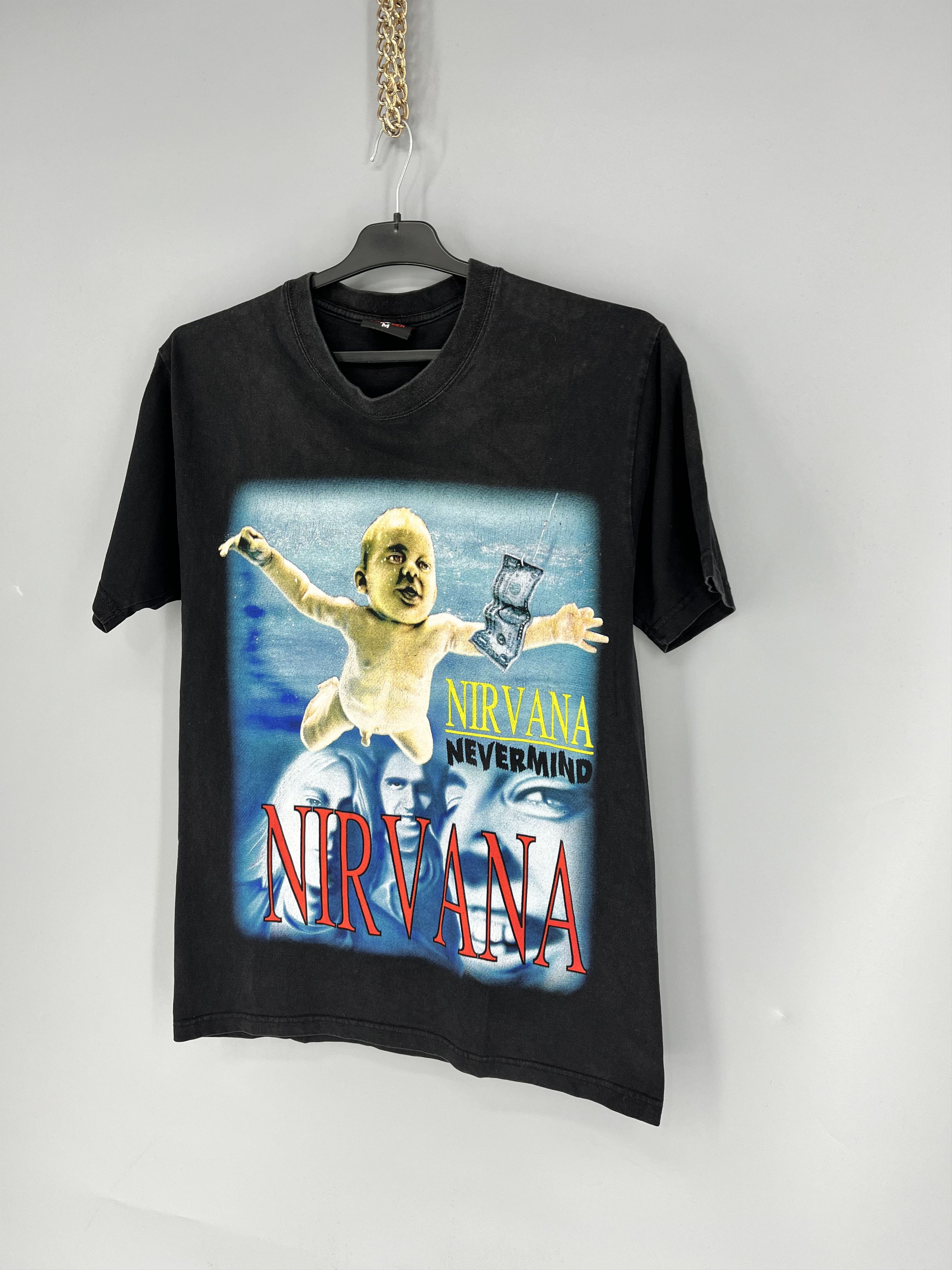 Band Tees Vintage Nirvana NEVERMIND Bootleg Band Shirt Size US M / EU 48-50 / 2 - 3 Thumbnail
