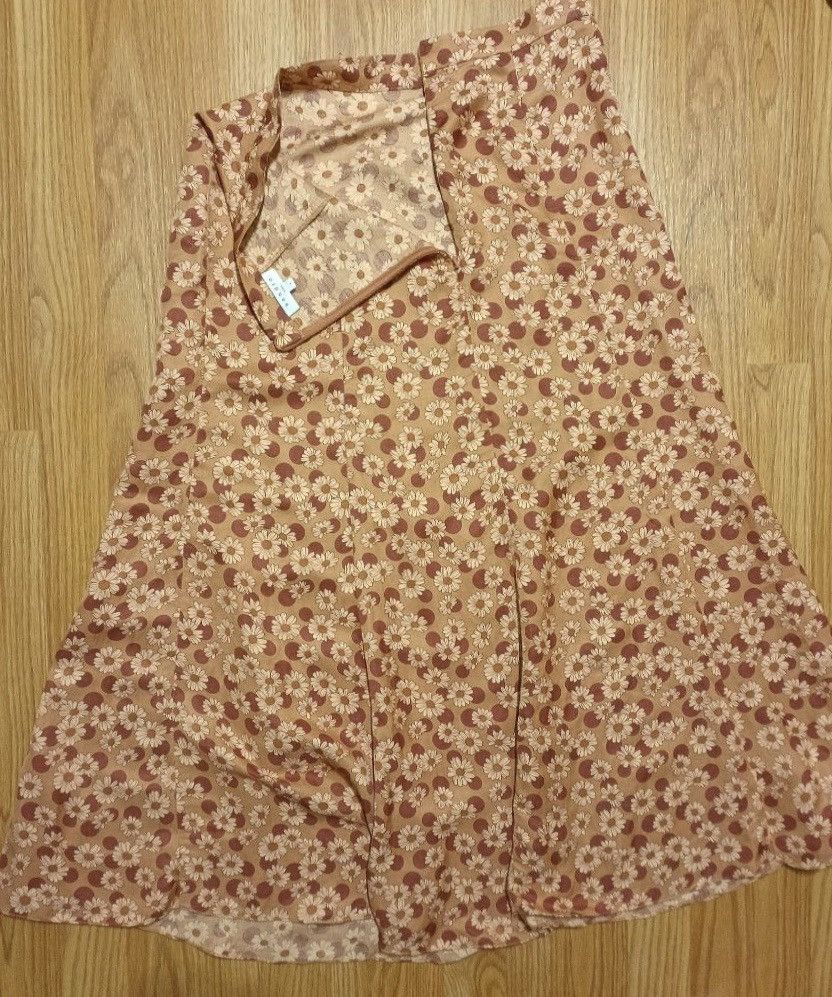 Sandro SANDRO Linen Blend Floral Print Skirt Size 3/L Size 30" / US 8 / IT 44 - 7 Thumbnail
