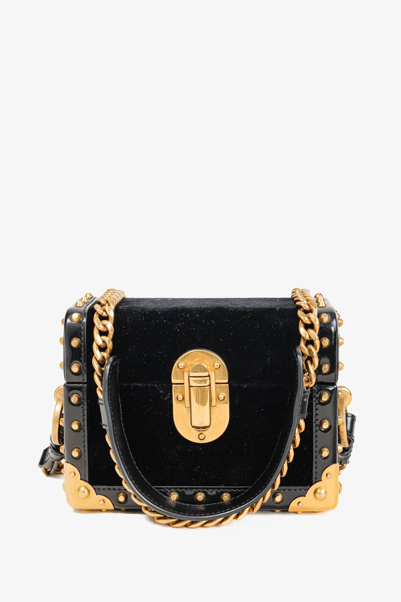 Prada Prada PF/17 Treasure Trunk Black Mini Velvet Box Bag Size ONE SIZE - 1 Thumbnail