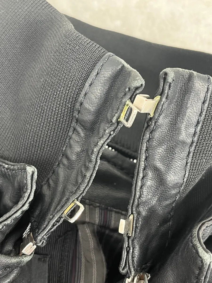 Dolce & Gabbana 2000s Dolce & Gabbana Black Buttoned Biker Leather Jacket Size S / US 4 / IT 40 - 10 Thumbnail