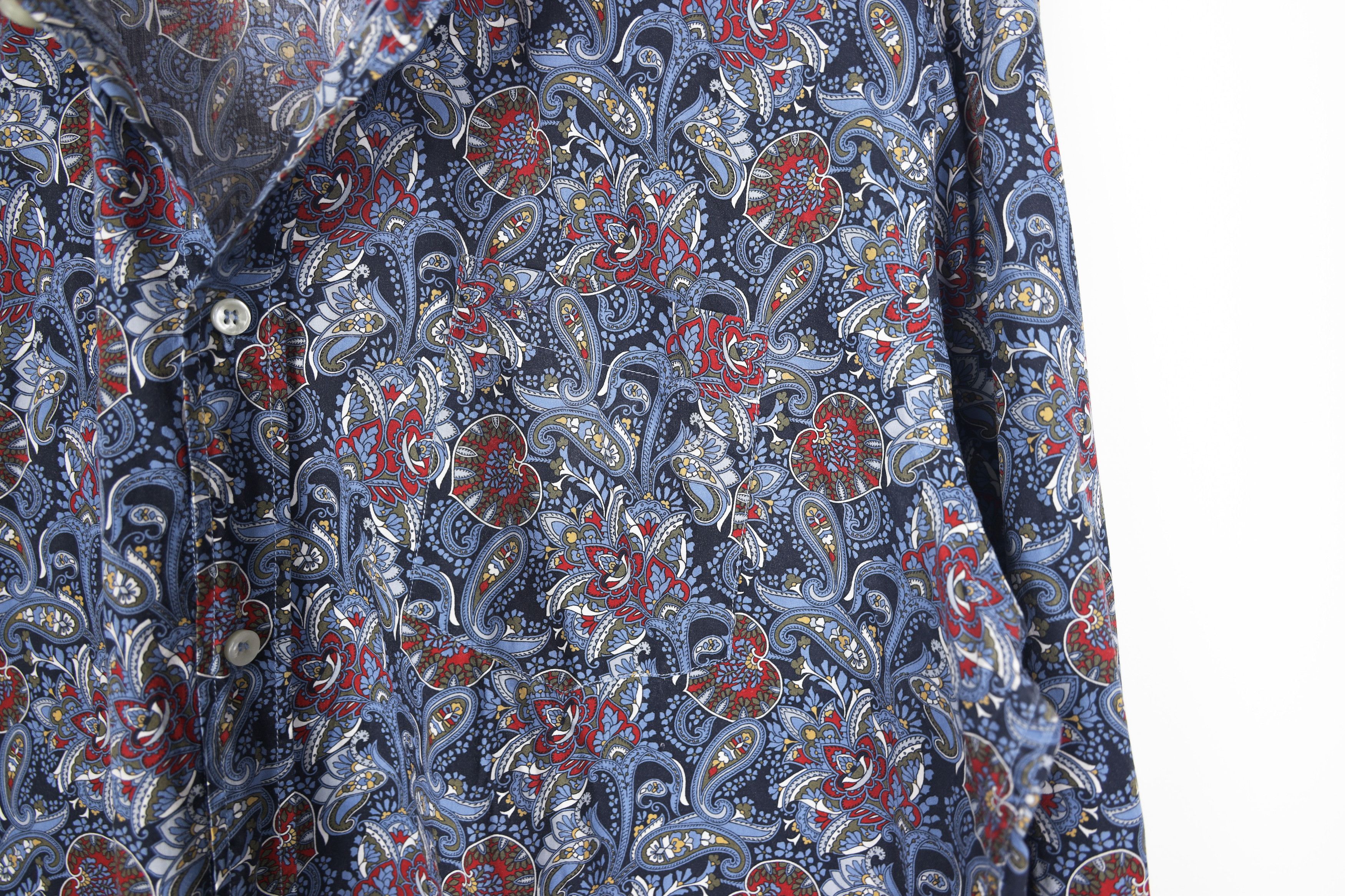 Paul & Shark Paul & Shark Navy Red Fancy Paisley Abstract Pattern Shirt Size US XL / EU 56 / 4 - 5 Thumbnail