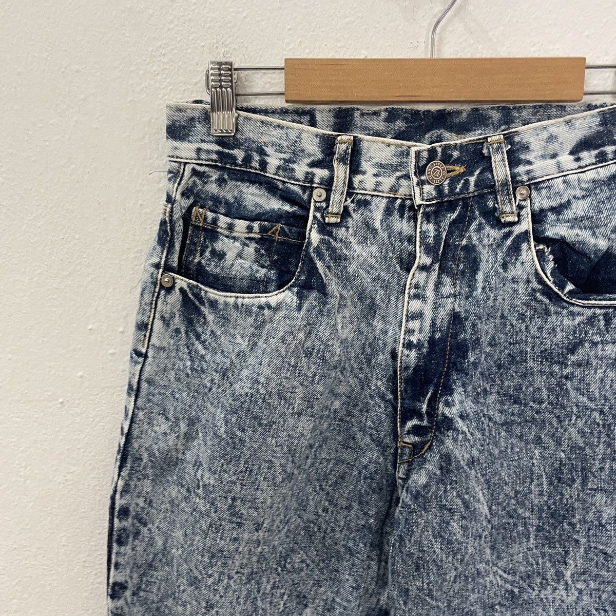 20471120 Vintage Fittz Acid Wash Denim Jeans Size US 27 - 3 Thumbnail