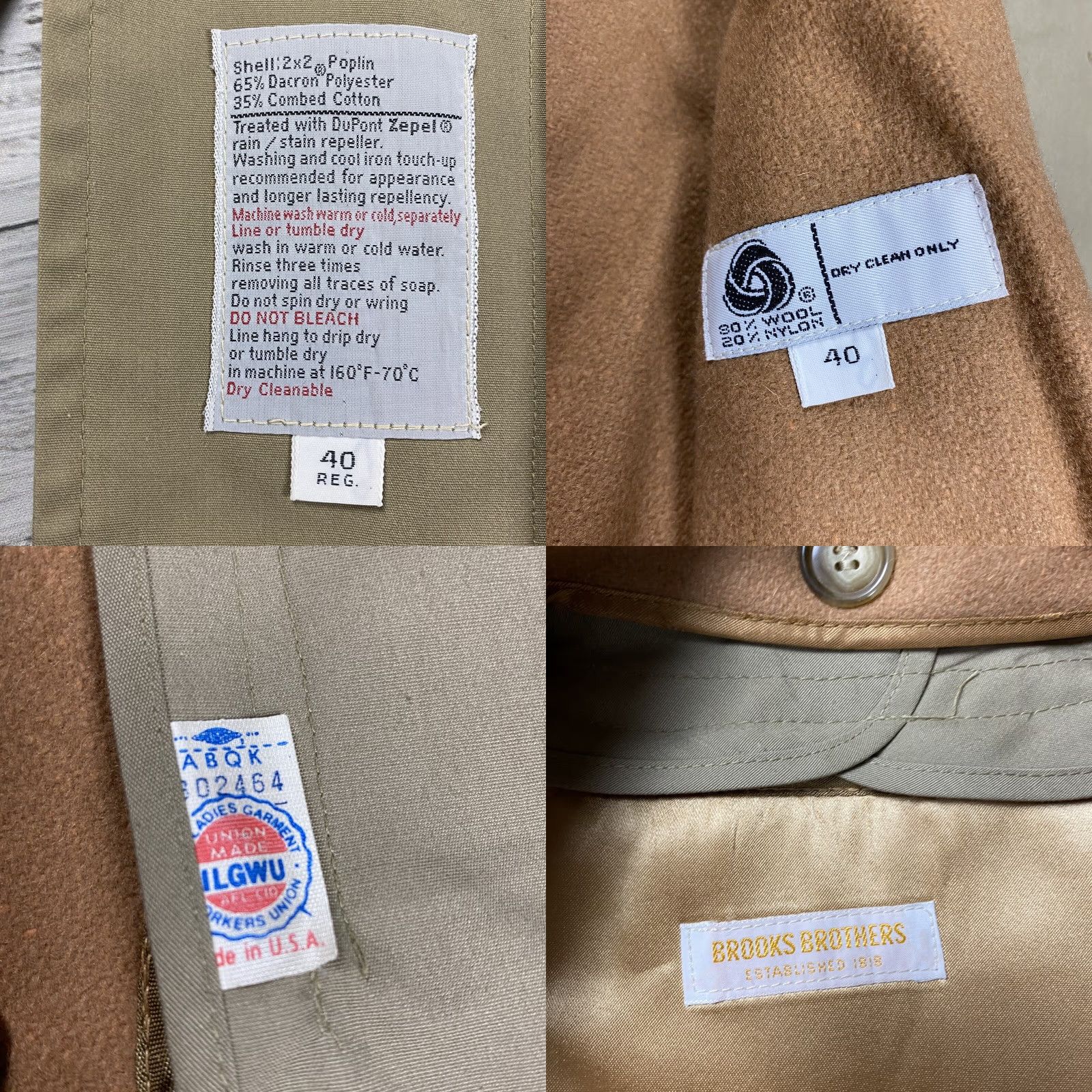 Brooks Brothers VINTAGE Brooks Brothers Trench Coat Wool Lining Removable Collar Beige 40R Mens Long Coat Size US XXS / EU 40 - 8 Thumbnail