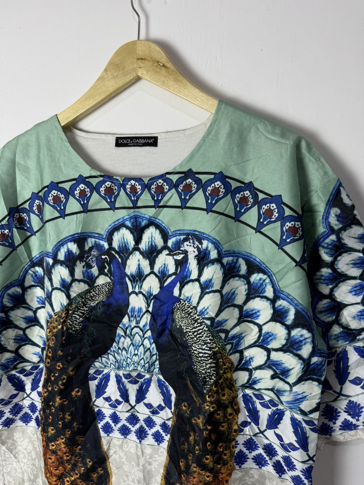 Dolce & Gabbana Dolce & Gabbana Peacock Printed Short Sleeve Size US XL / EU 56 / 4 - 5 Thumbnail