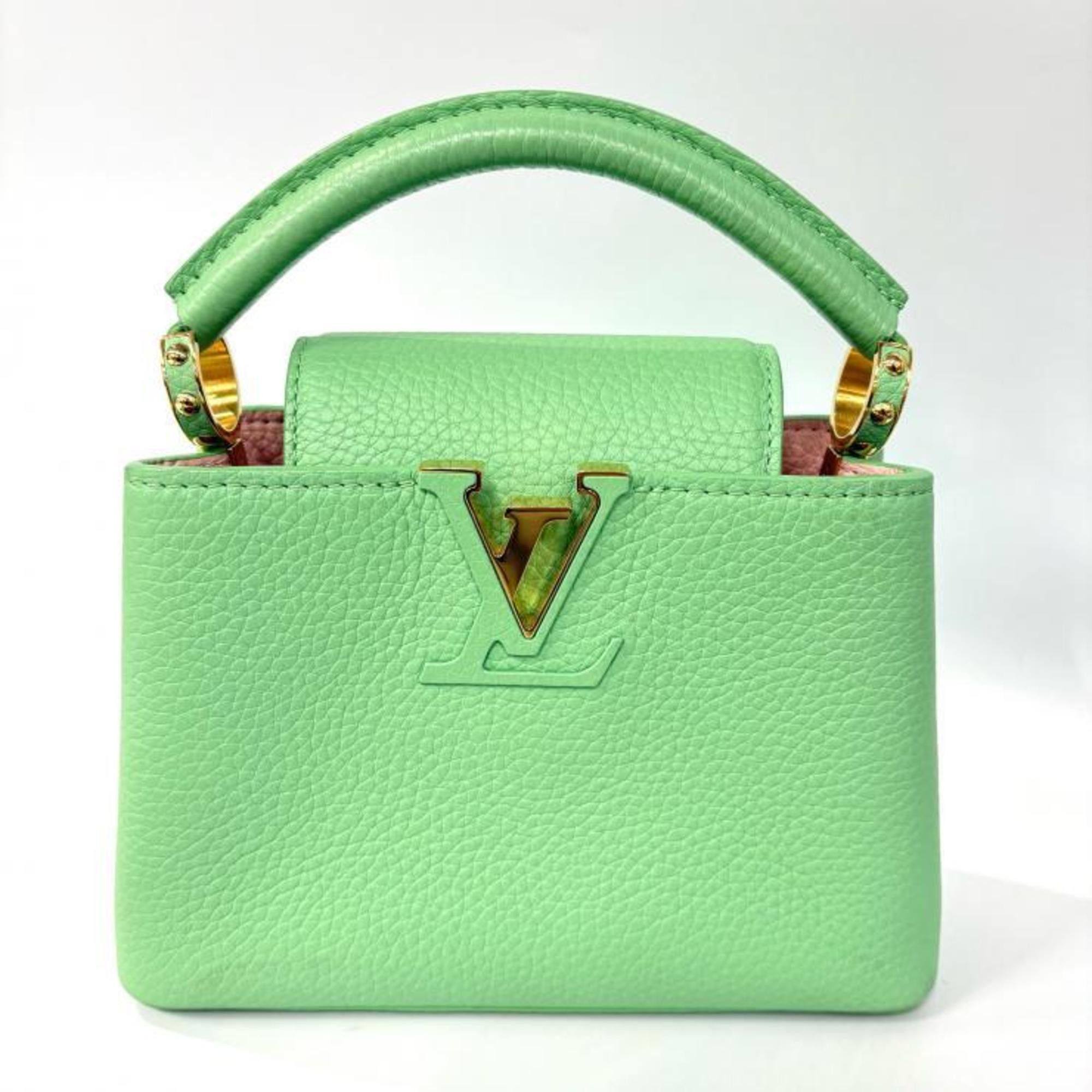 Louis Vuitton Louis Vuitton Capucines Mini M59928 Vert Pomme Taurillon Green Size ONE SIZE - 1 Thumbnail