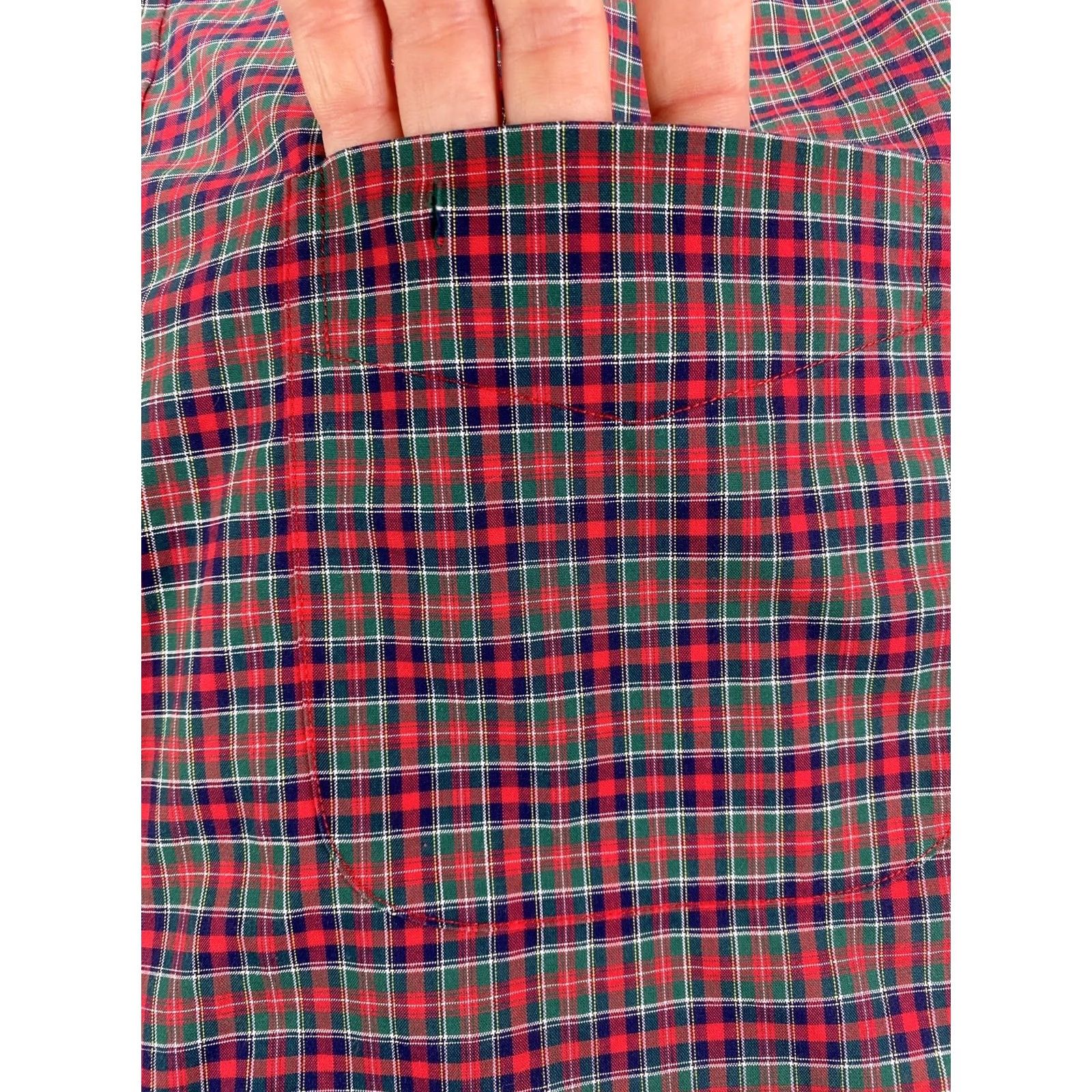 Ralph Lauren Lauren Ralph Lauren Dress Shirt Mens Red Plaid Non-Iron 17 34/35-12077 Size 46R - 7 Thumbnail