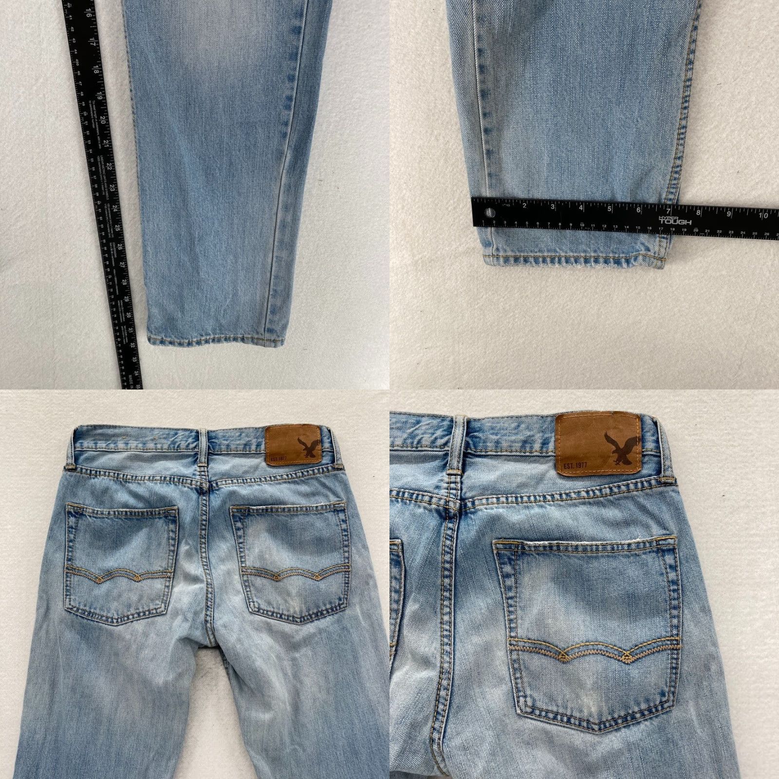 American Eagle Outfitters American Eagle Jeans Mens 28x32 Slim Fit Straight Leg Light Wash Blue Denim Pant Size US 28 / EU 44 - 8 Thumbnail