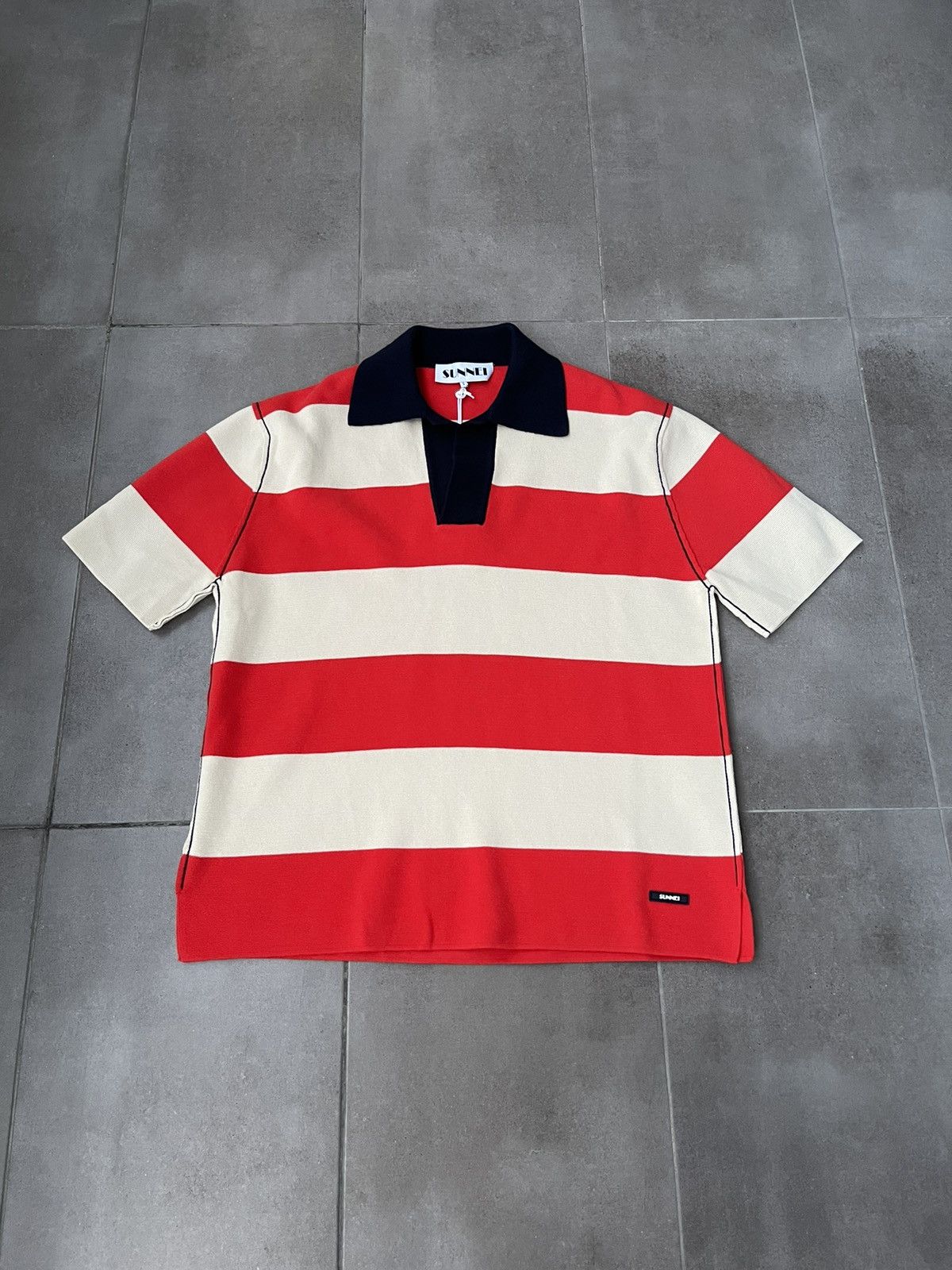 Sunnei !DS! SS23 Sunnei Maglia Unita S/S Stripped Polo Tee Size US M / EU 48-50 / 2 - 8 Thumbnail