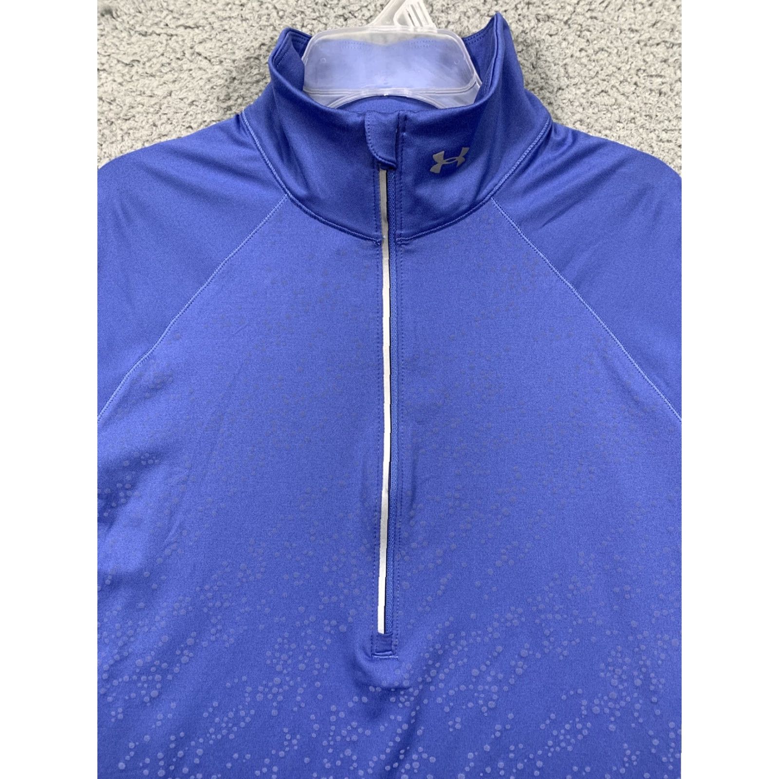 Under Armour Under Armour All Season Gear 1/2 Zip Pullover Shirt L Blue Athletic Womens Long Sleeve Zip Pocket Thumb Holes Size L / US 10 / IT 46 - 2 Thumbnail