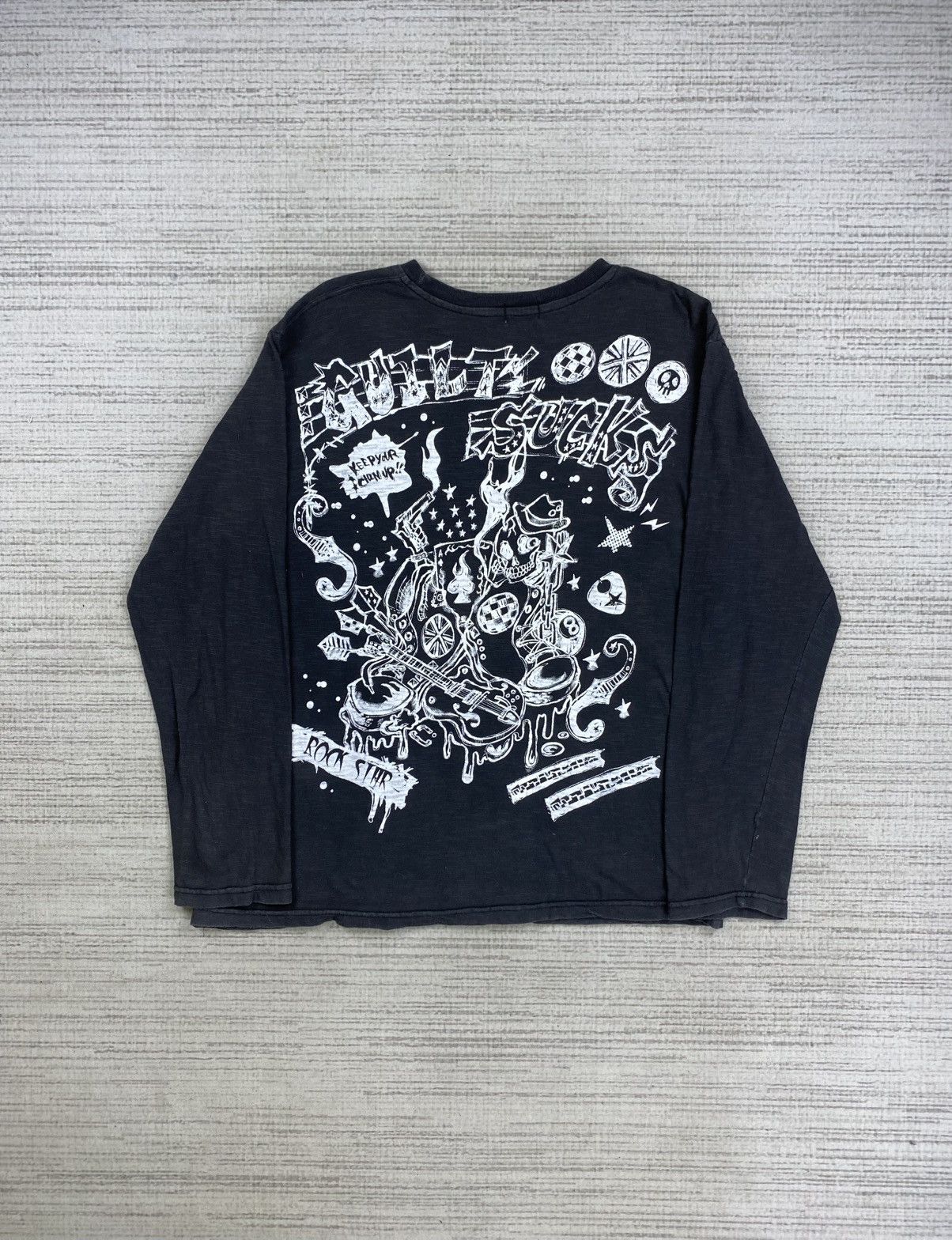 If Six Was Nine Vintage Guilt Suck Rock Star Punk Longsleeve Shirt Size US M / EU 48-50 / 2 - 2 Thumbnail