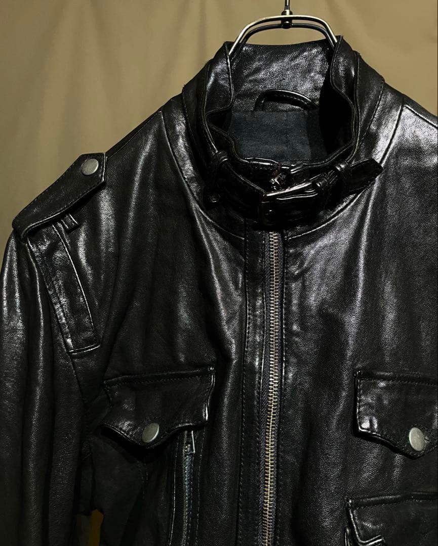 Neil Barrett Early 2000s Neil Barrett - Utility Goatskin Leather Jacket Size US L / EU 52-54 / 3 - 2 Thumbnail