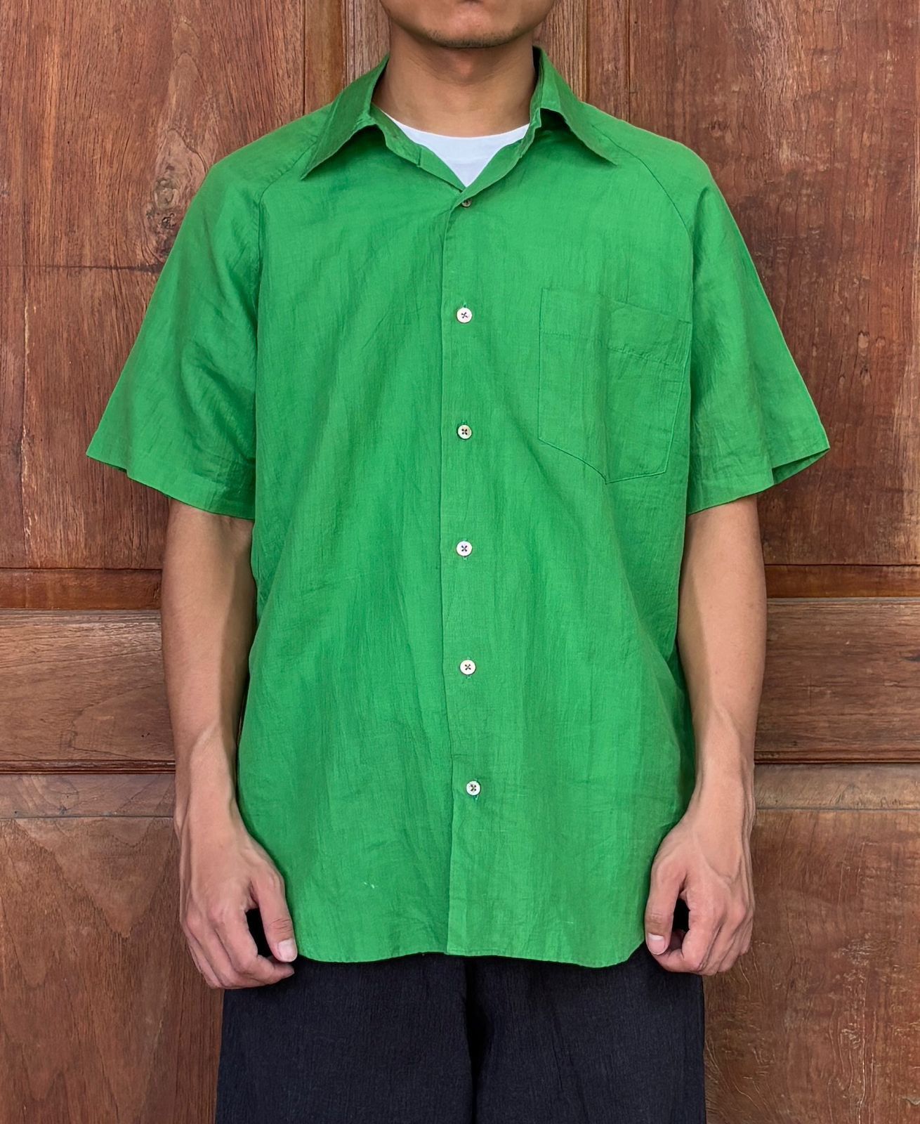 Issey Miyake Green Light Cotton Shirt - Medium Size US M / EU 48-50 / 2 - 1 Thumbnail