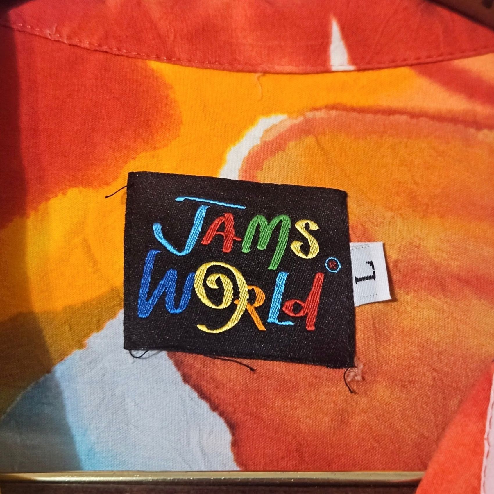 Jams World Jams World Shirt Womens Large Orange Red Hawaiian Floral Sleeve Blouse Size L / US 10 / IT 46 - 3 Thumbnail
