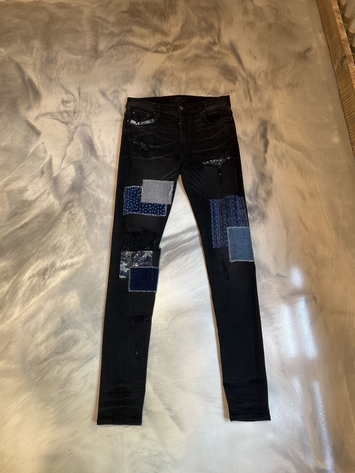 Amiri Mx1 Bandana patch Black jeans