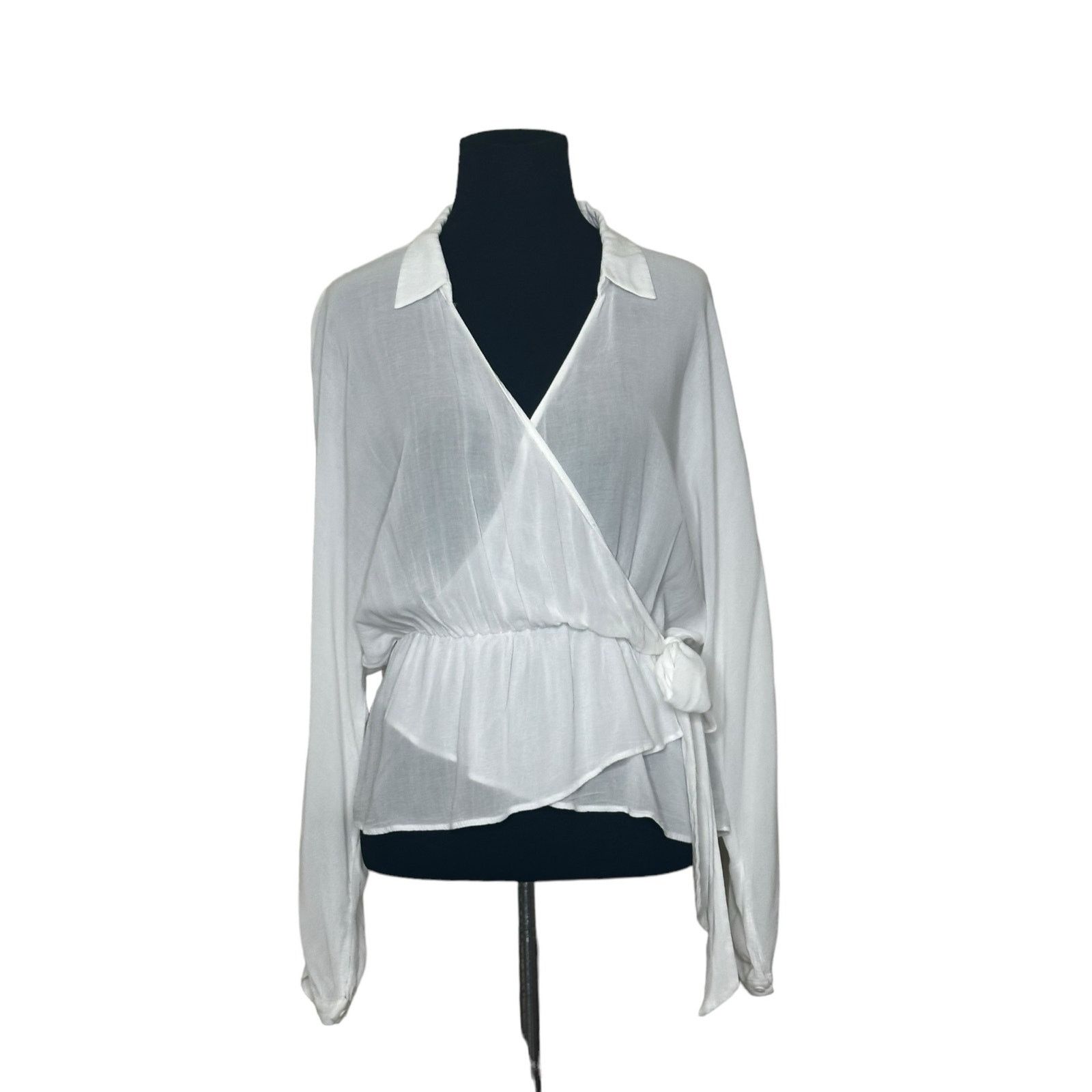 Zara Zara white sheer long sleeves peplum blouse size small Size S / US 4 / IT 40 - 11 Thumbnail
