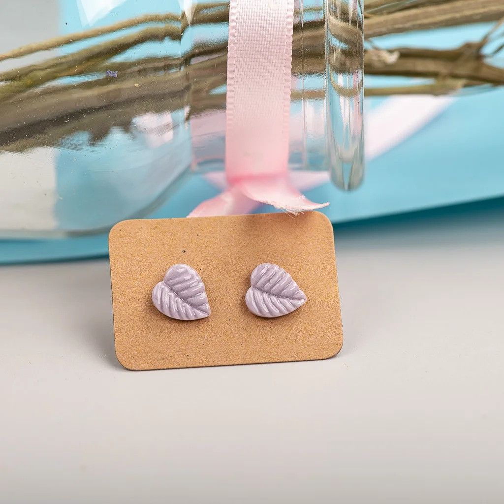 Jewelry Leaves Stud Earrings Ceramic Ear Gift For Her Size ONE SIZE - 1 Preview