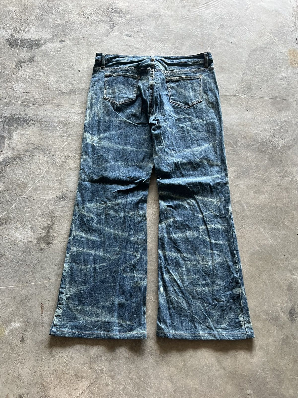 Hysteric Glamour flare japanese denim wavy tiger stripe style wash faded Size US 36 / EU 52 - 10 Thumbnail