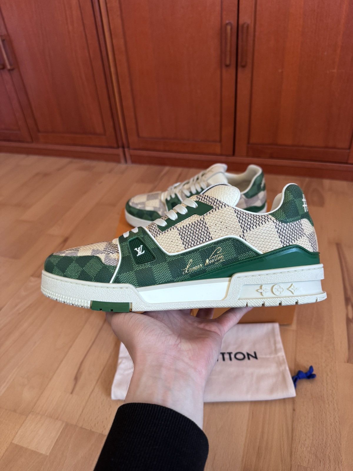 Louis Vuitton Louis Vuitton LV Trainer Green Damier By Pharell Size US 10 / EU 43 - 2 Thumbnail