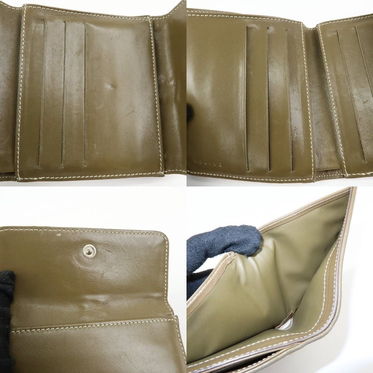 Celine Celine Macadam Canvas & Leather Compact Wallet Beige Size ONE SIZE - 7 Thumbnail