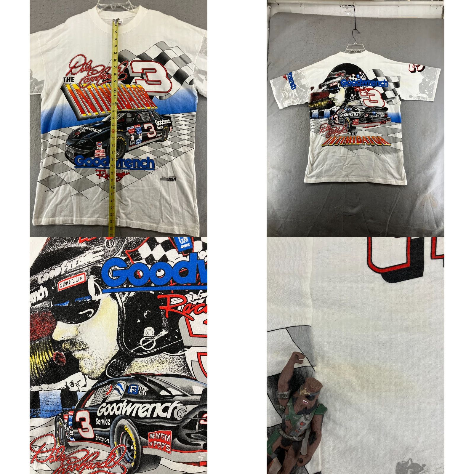 Vintage VINTAGE Dale Mens T-Shirt Large 90s White Graphic Print Cars Sports USA Intimidator Size US L / EU 52-54 / 3 - 8 Thumbnail