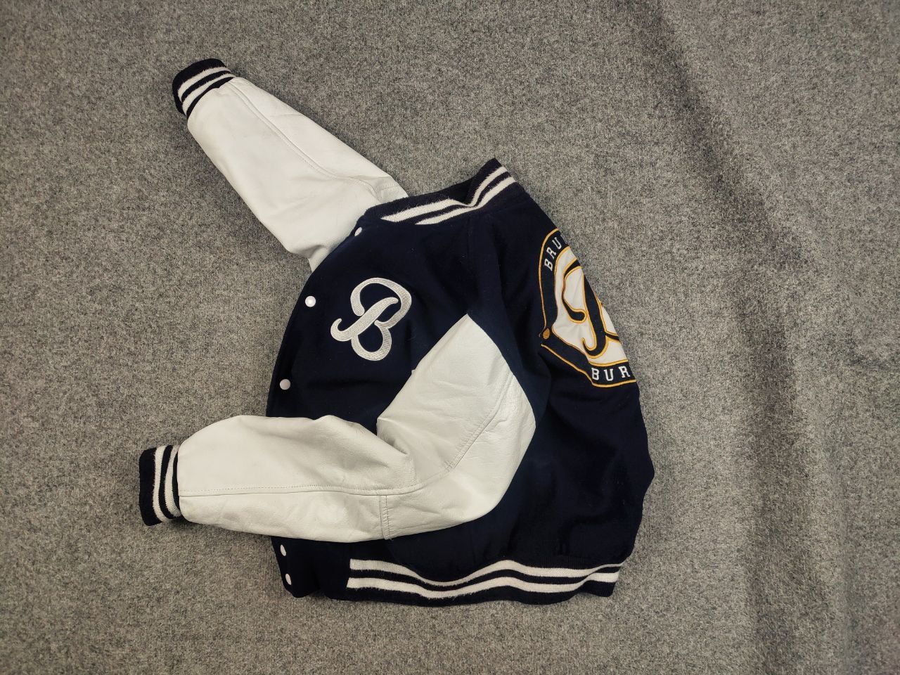 Vintage Vintage 90's Varsity Letterman Dark Blue Wool Bomber Jacket Size US M / EU 48-50 / 2 - 16 Thumbnail