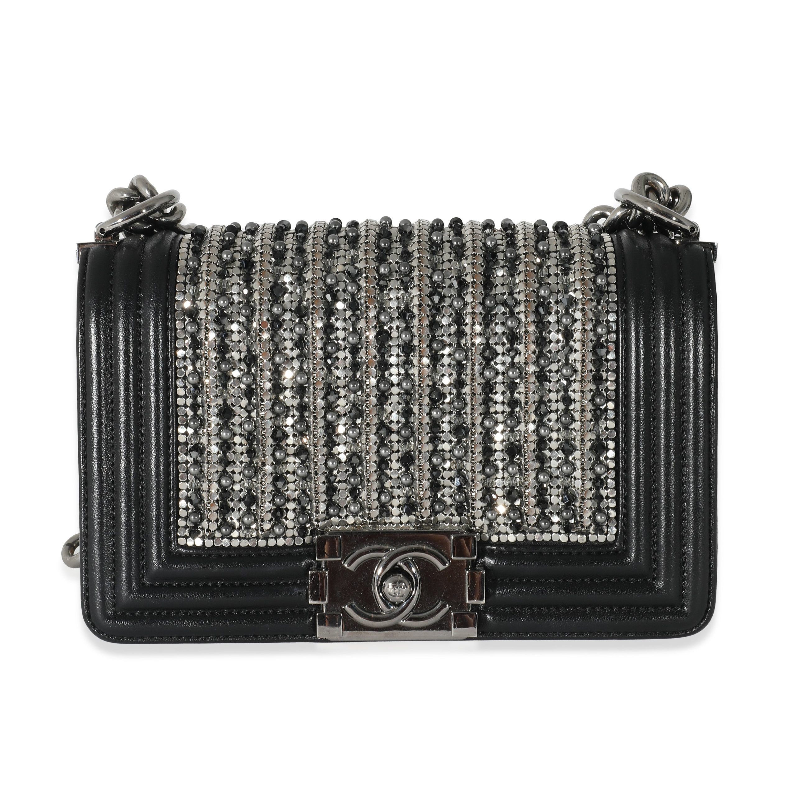 image of Chanel Black Silver Embellished Small Boy Bag, Women's