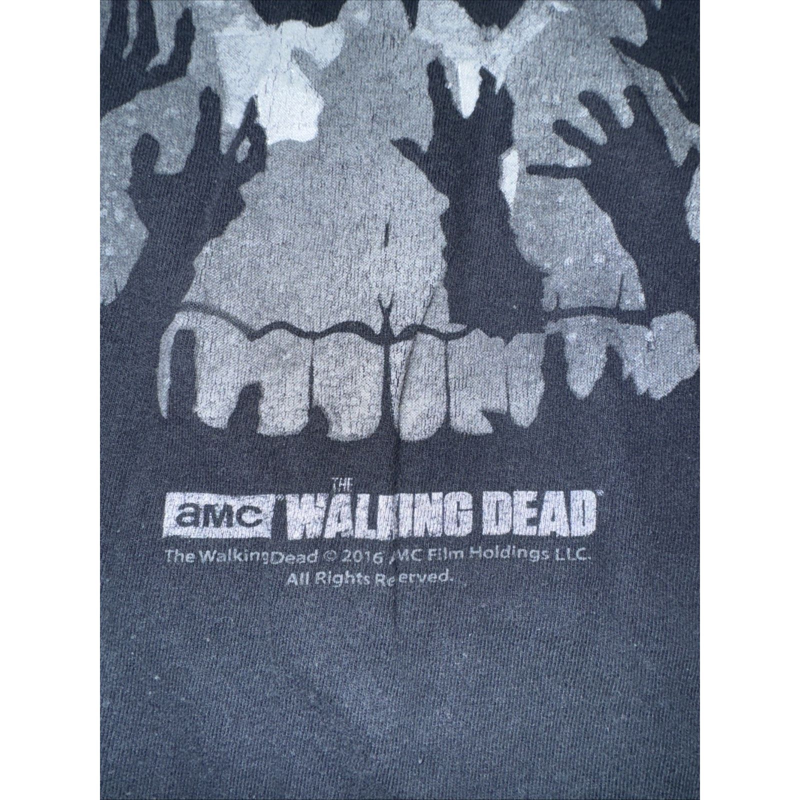 Band Tees × Vintage Walking Dead 2016 Zombie Skull T-Shirt Black Men’s L 21x27 Size US L / EU 52-54 / 3 - 3 Thumbnail