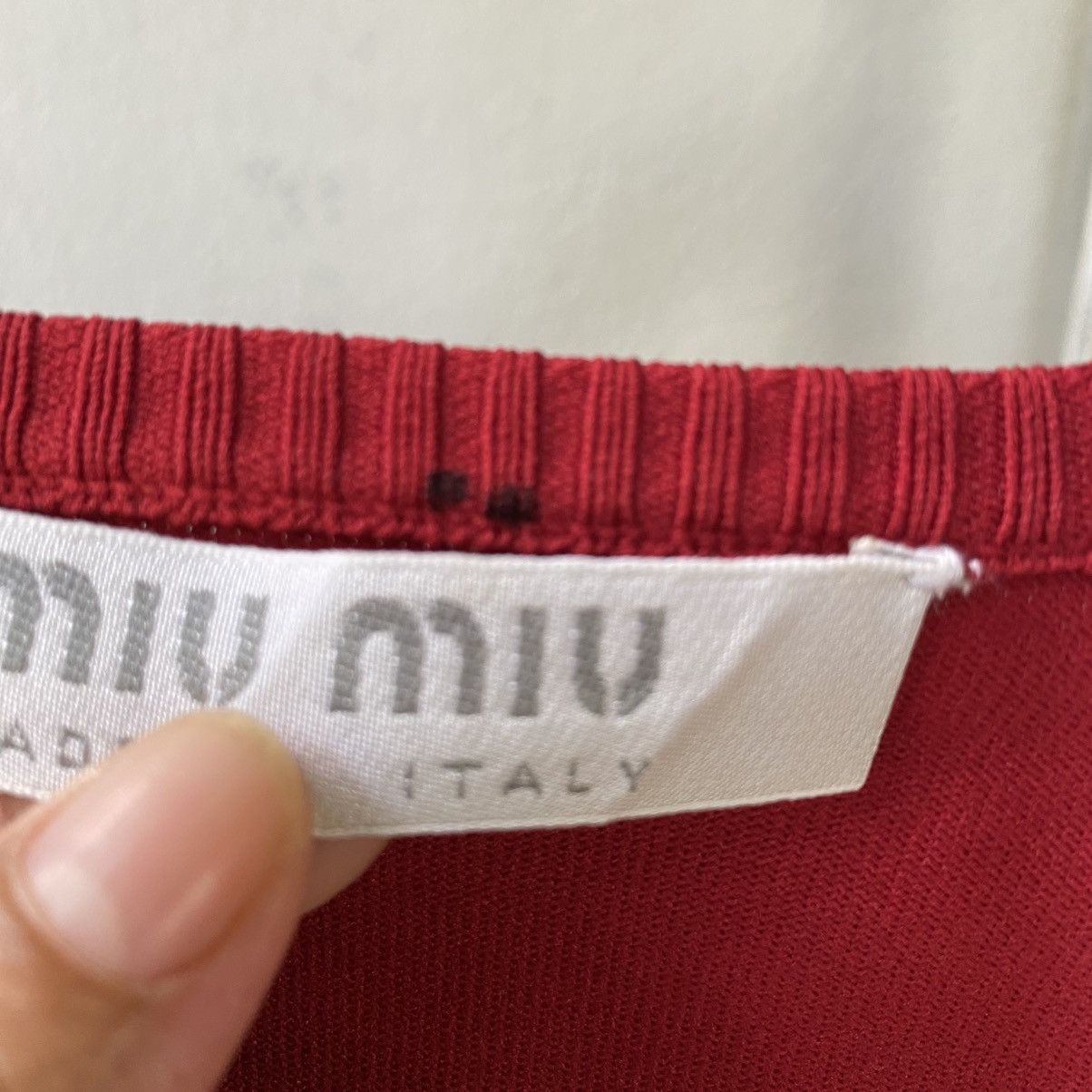 Miu Miu Miu Miu Red Square-Neck Short Sleeve Knit Top Size S / US 4 / IT 40 - 12 Thumbnail