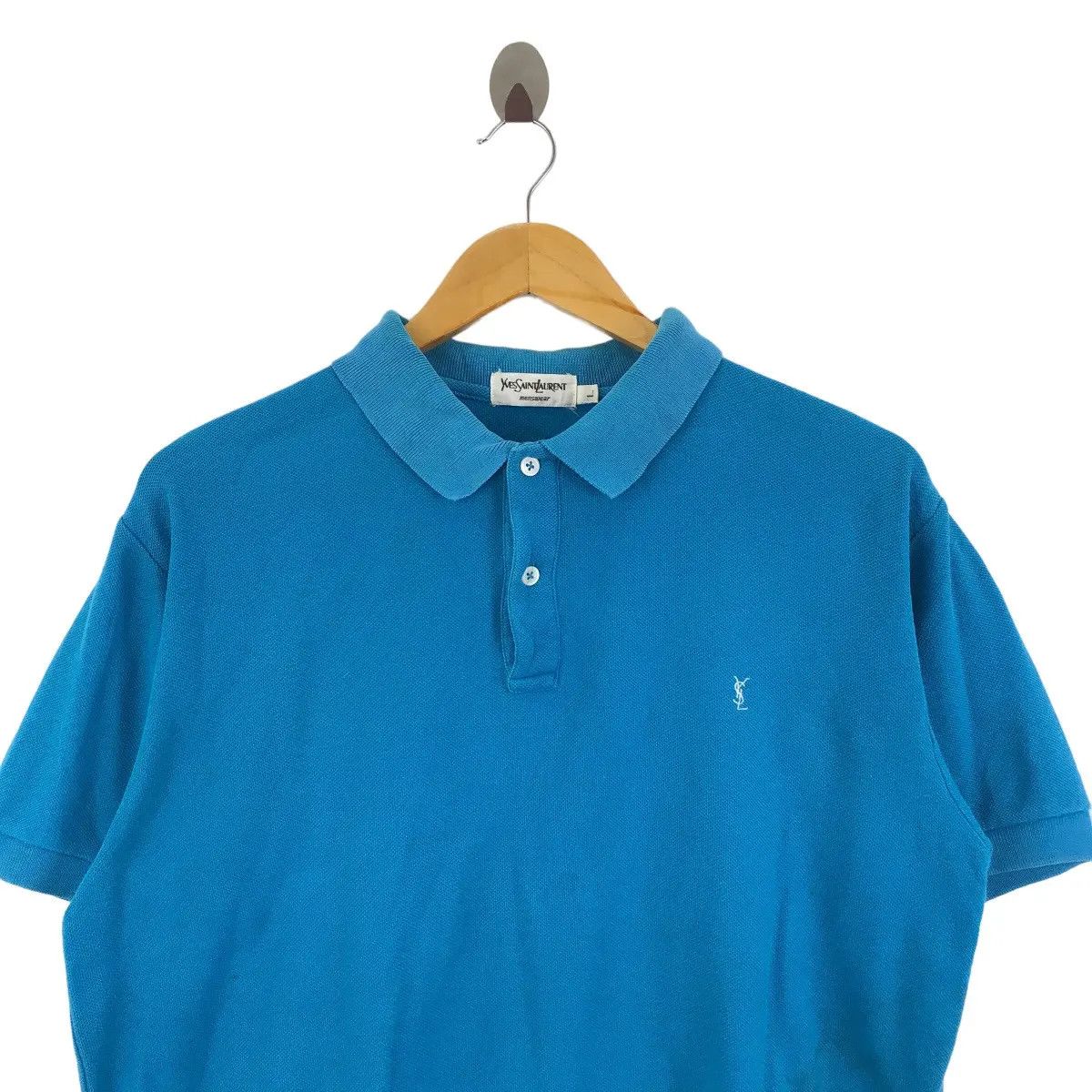 Yves Saint Laurent Vintage YSL Yves SAINT LAURENT Paris Blue Polo Tee Shirt Size US L / EU 52-54 / 3 - 3 Thumbnail