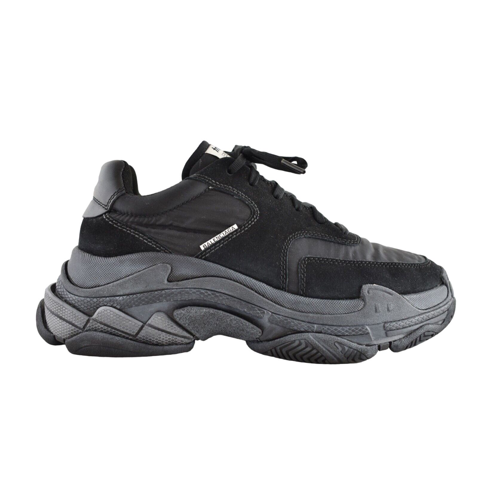 Balenciaga Triple S V2 Noir Suede Nylon Speed Flat Trainer Sneaker 40 Size US 10 / IT 40 - 1 Thumbnail