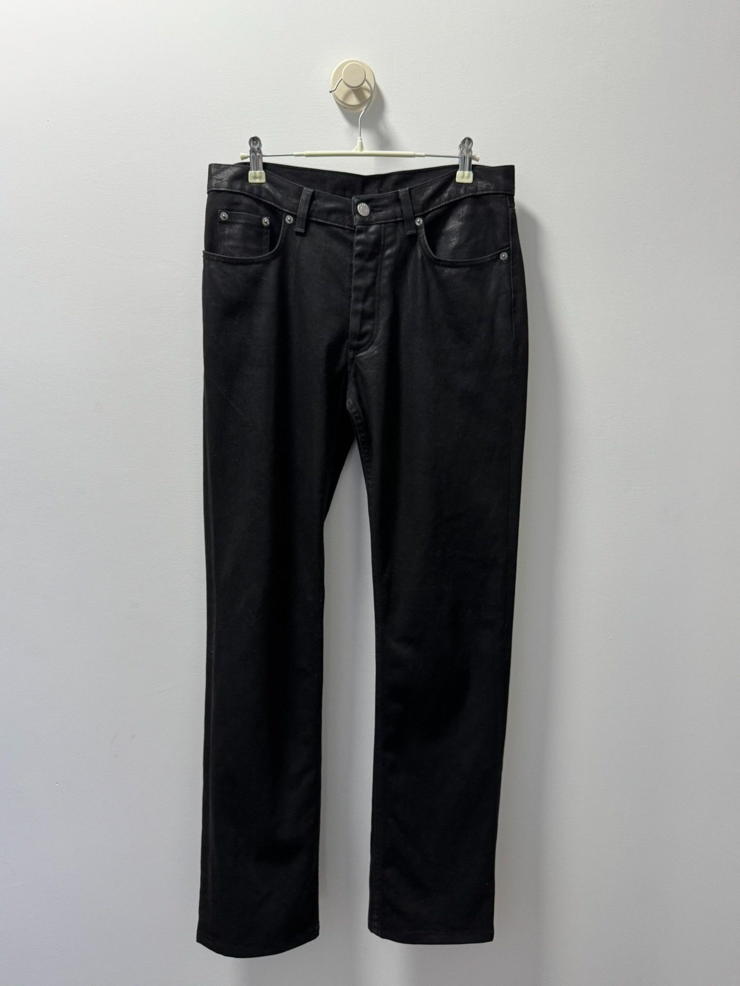 Helmut Lang Helmut Lang AW1998 Coated Black Denim Size US 29 - 1 Thumbnail
