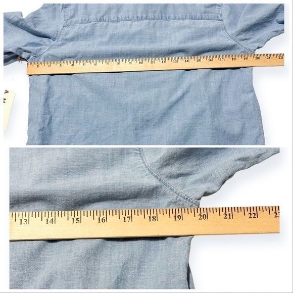AMO AMO Cooper Ruffled Chambray Shirt, Chambray, Size M, NWT, Size M / US 6-8 / IT 42-44 - 10 Thumbnail