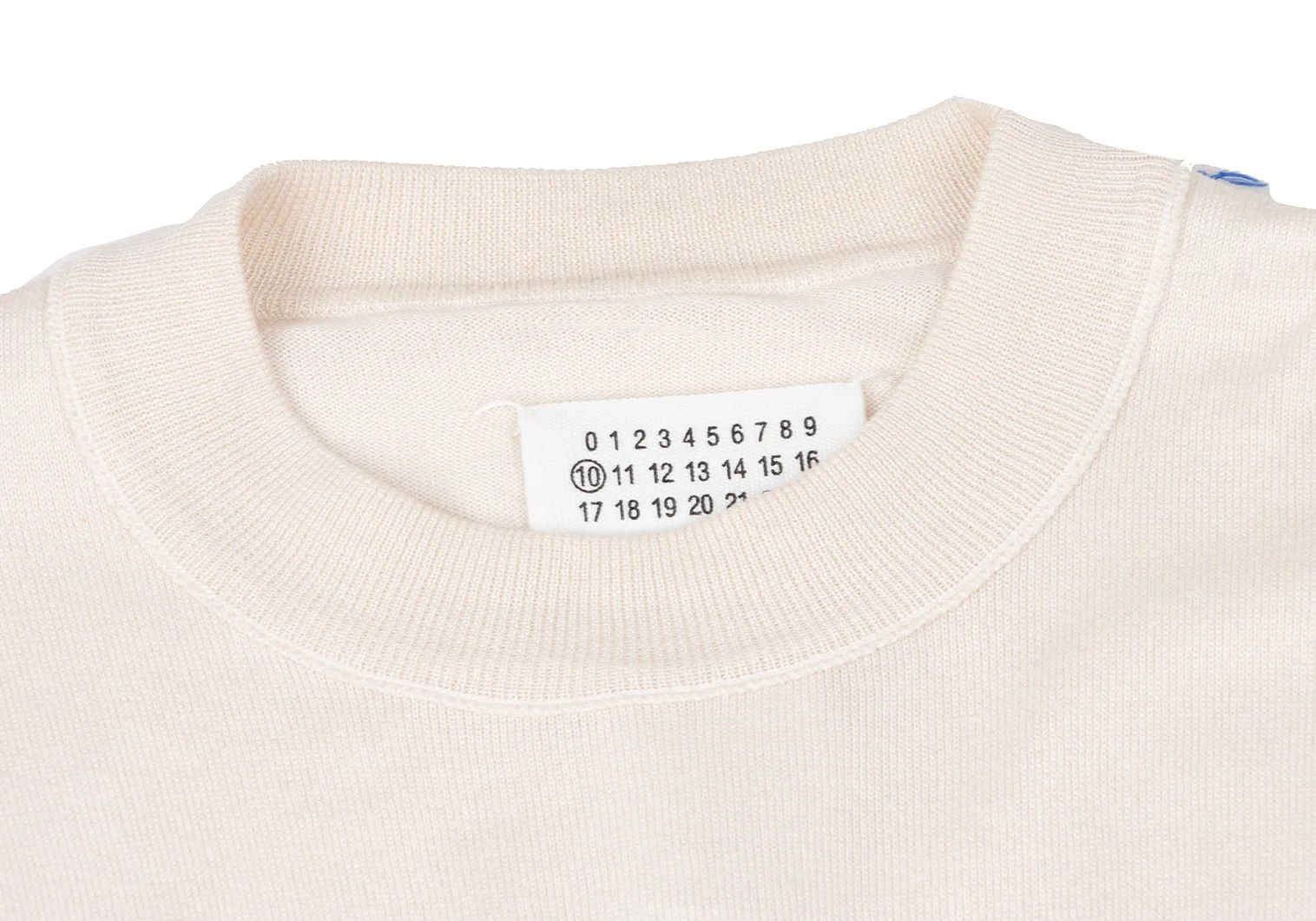 Maison Margiela Color-Stitch Design Knit Sweater in Ivory, Size M Size US M / EU 48-50 / 2 - 3 Thumbnail
