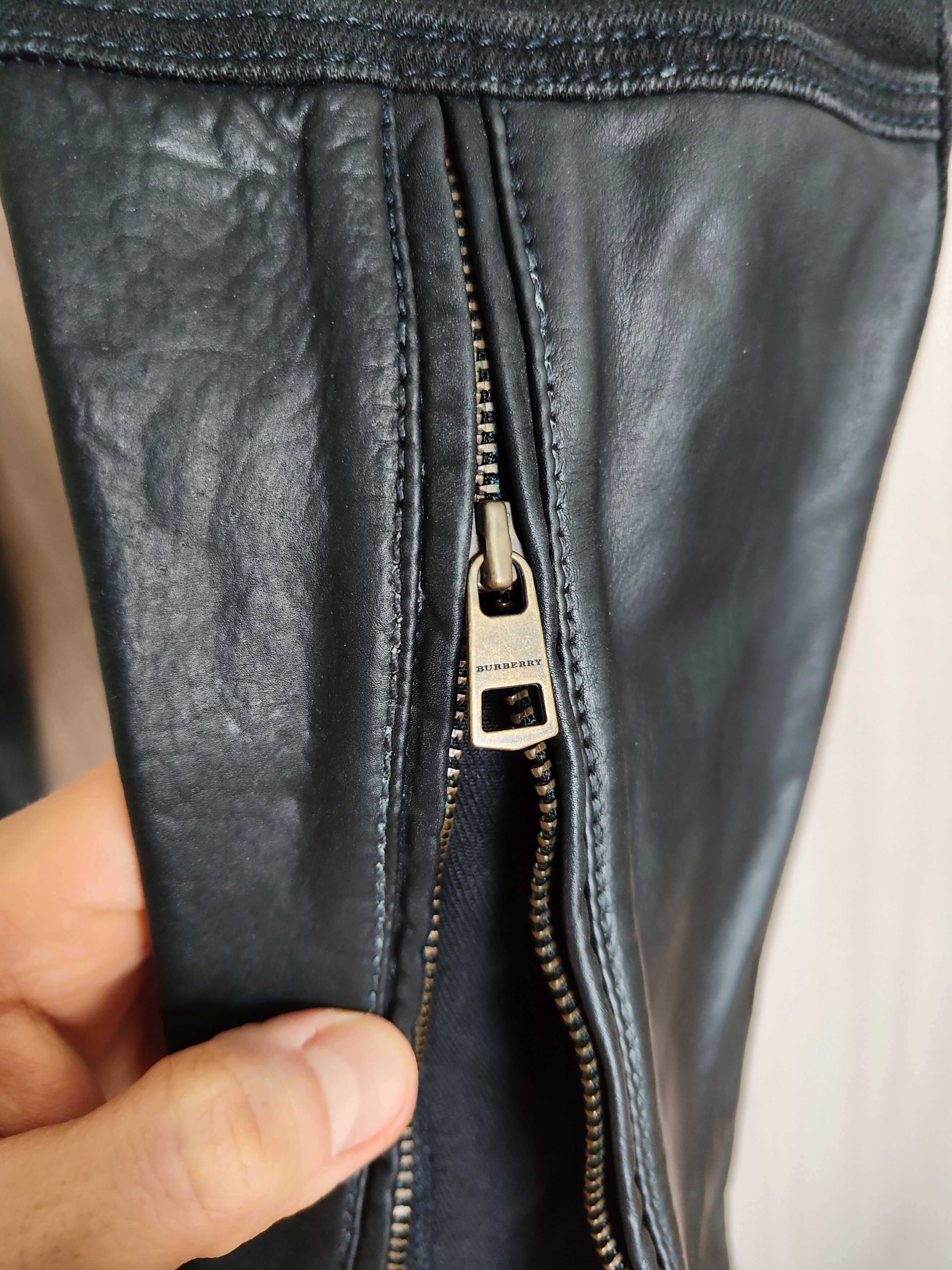 Burberry Burberry Brit Clipstone Skinny Jeans Leather Trim Black Moto Size 27" / US 4 / IT 40 - 9 Thumbnail
