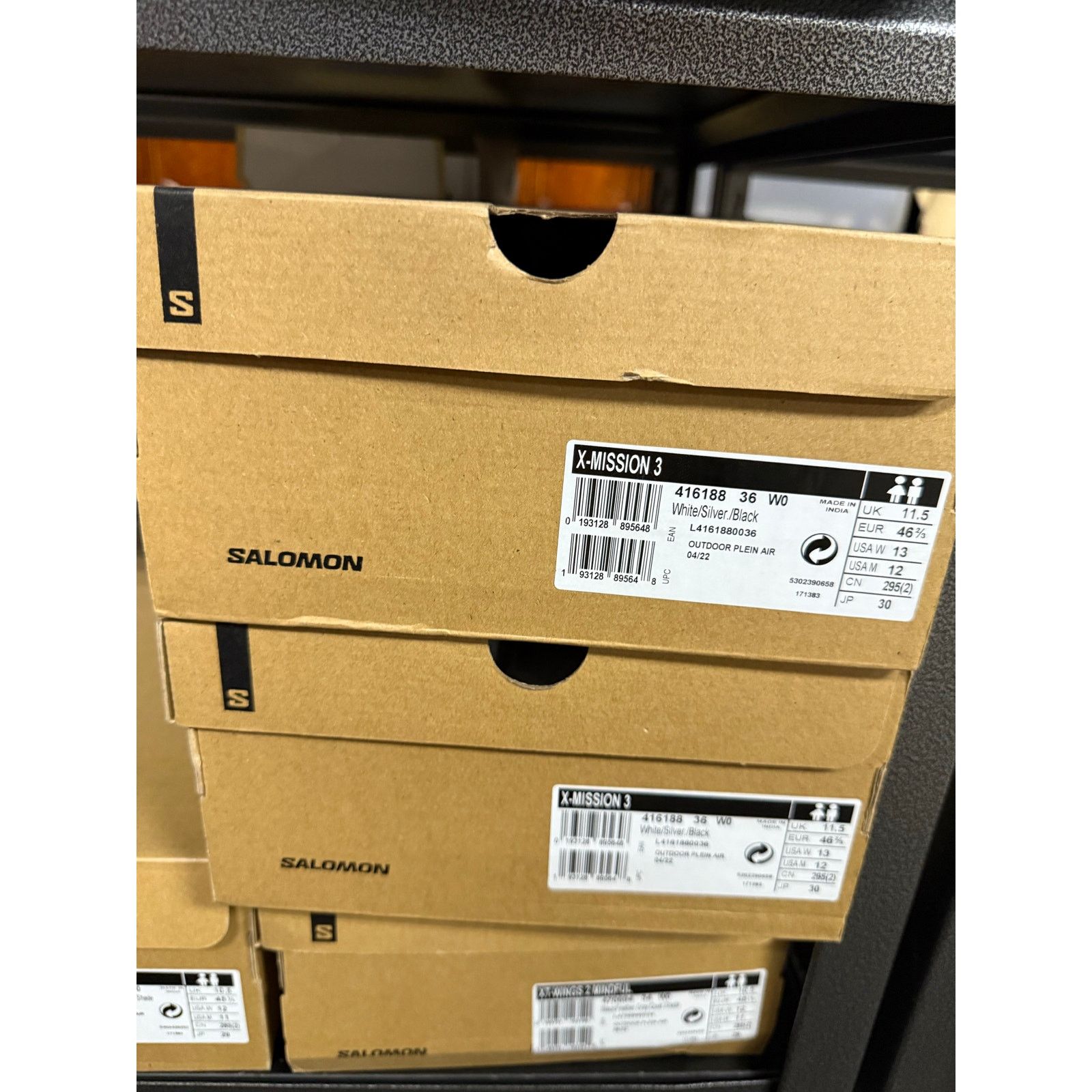 Salomon Salomon Men's 12 X-Mission 3 'Grey Black' L4161880036 NIB Size US 12 / EU 45 - 6 Thumbnail